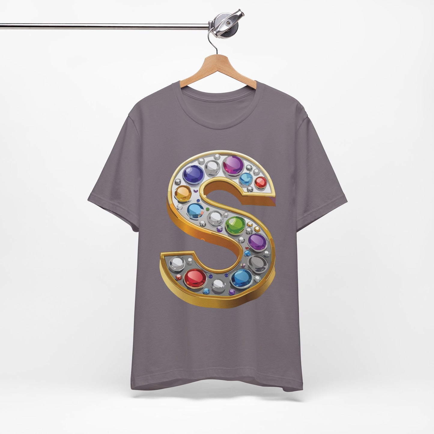 Letter Shirt, Shirt with Letters, Tee Shirt with Gold Letter, Shirt with Antique Letters