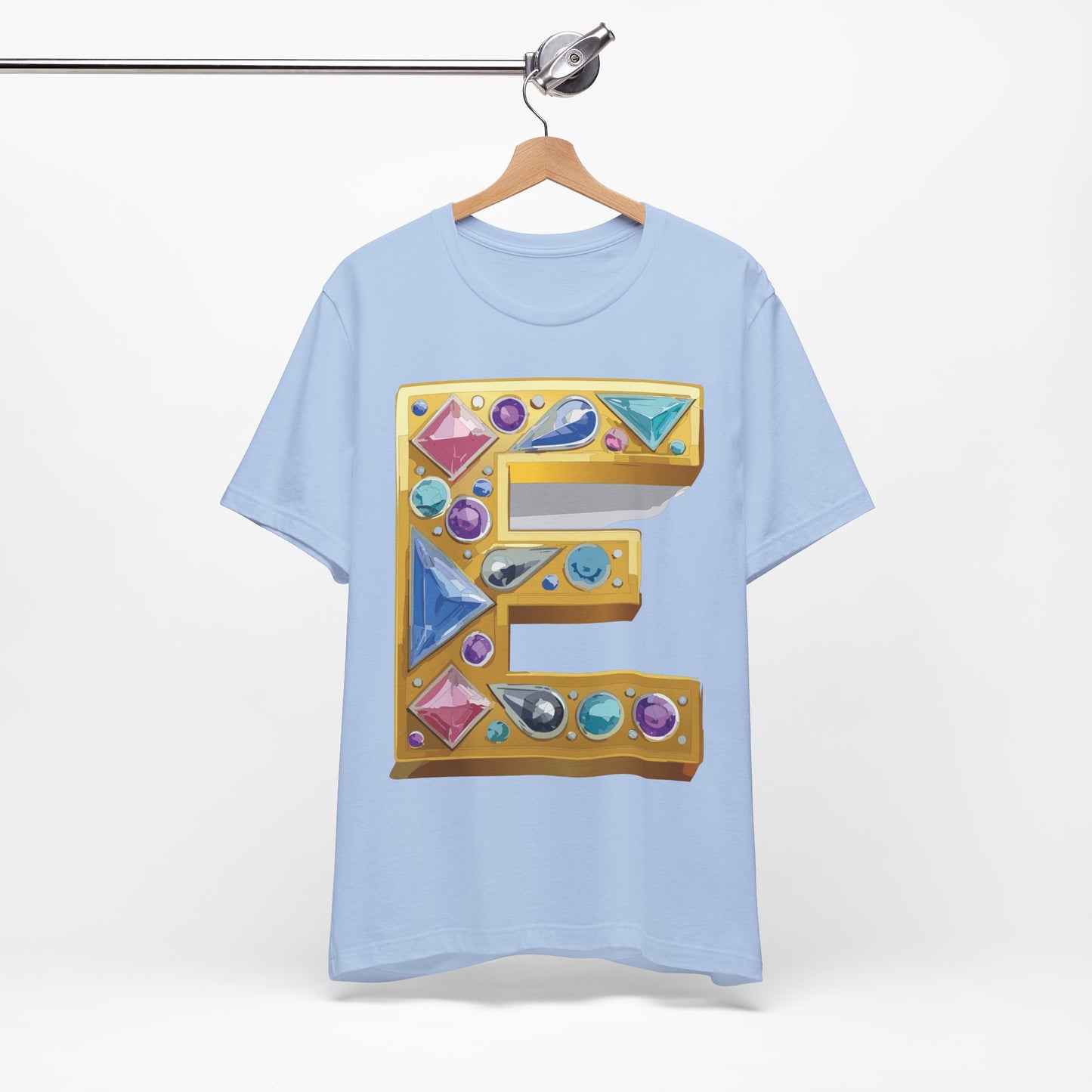Letter Shirt, Shirt with Letters, Tee Shirt with Gold Letter, Shirt with Antique Letters