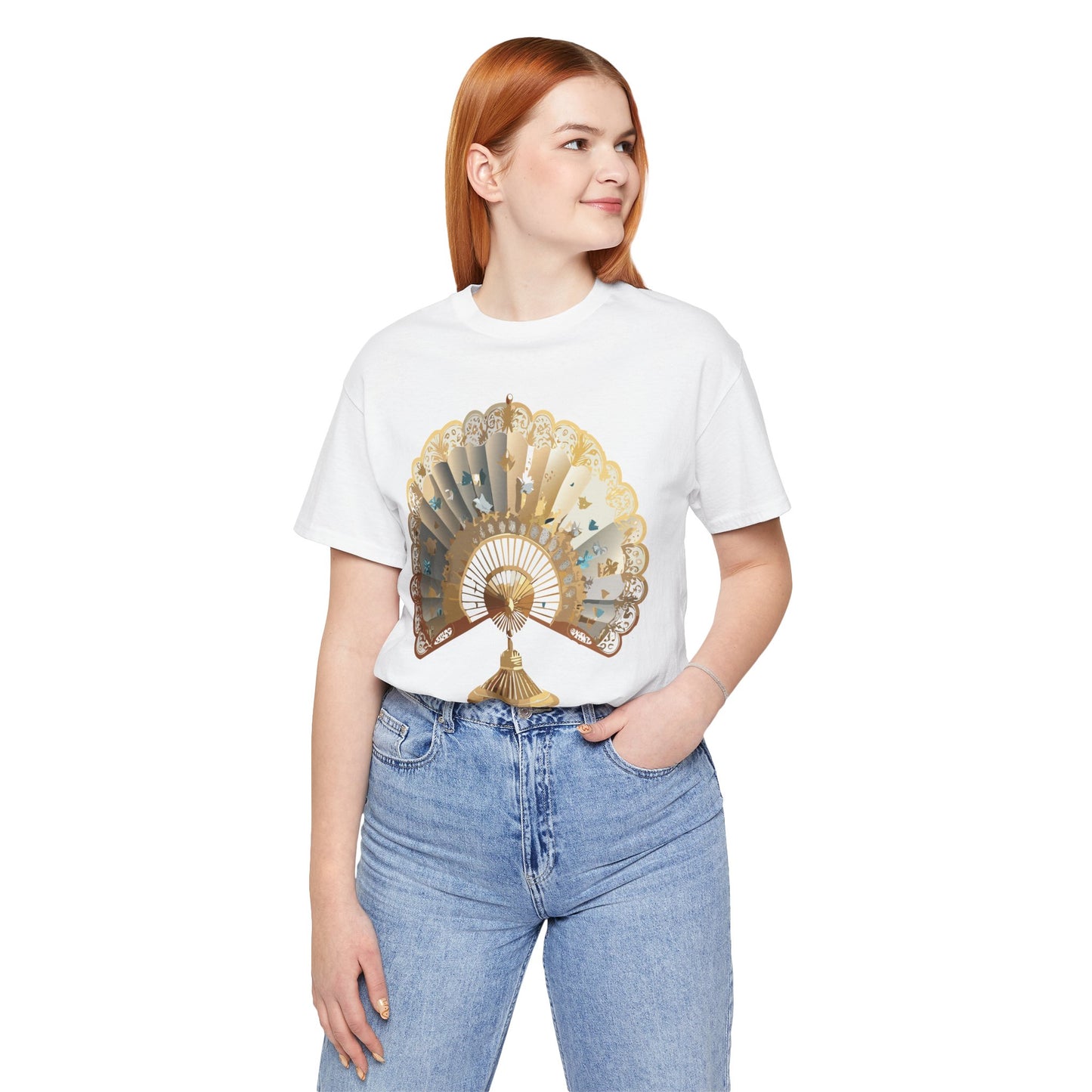 Fan shirt, Shirt with Fan, Tee Shirt with Gold Blower