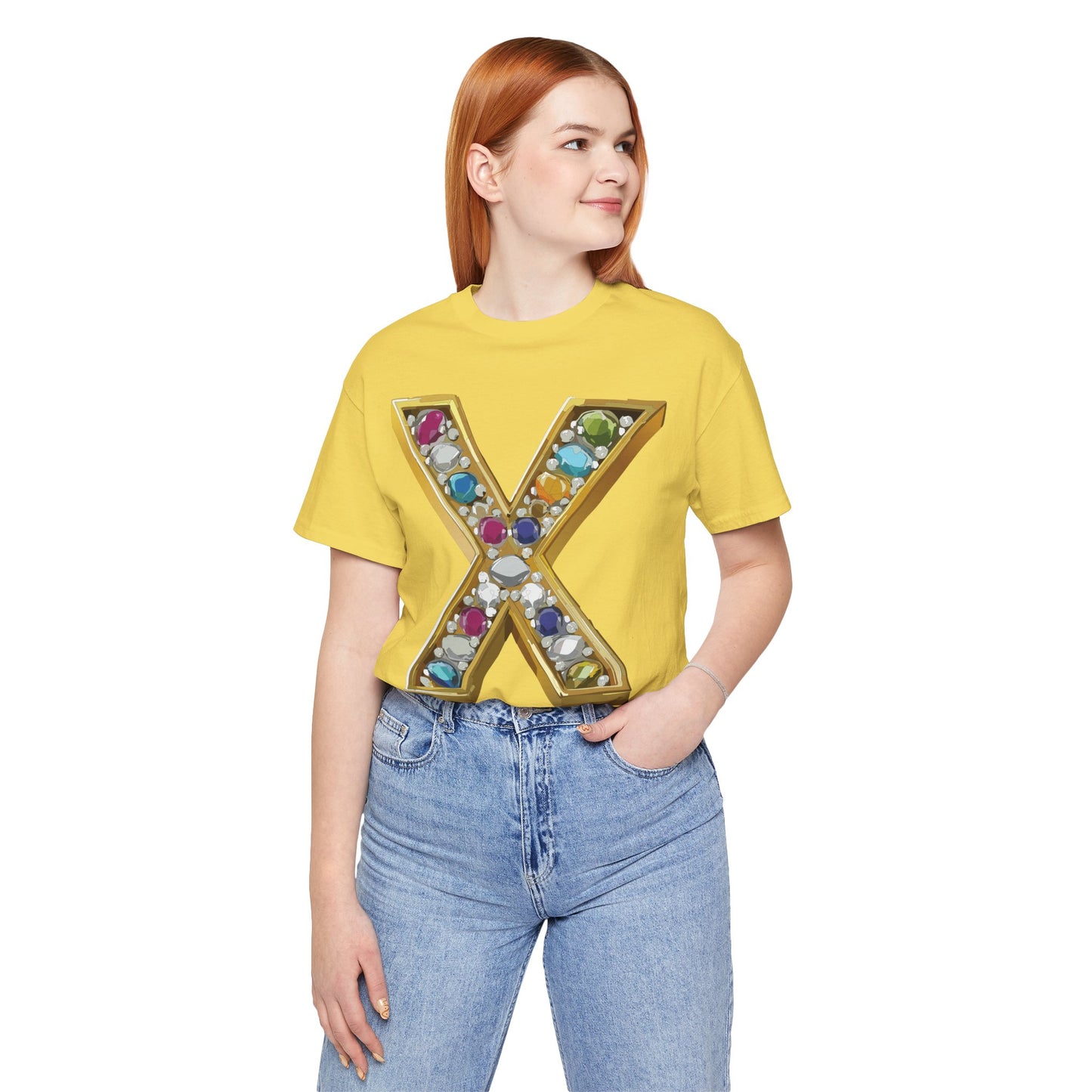 Letter Shirt, Shirt with Letters, Tee Shirt with Gold Letter, Shirt with Antique Letters