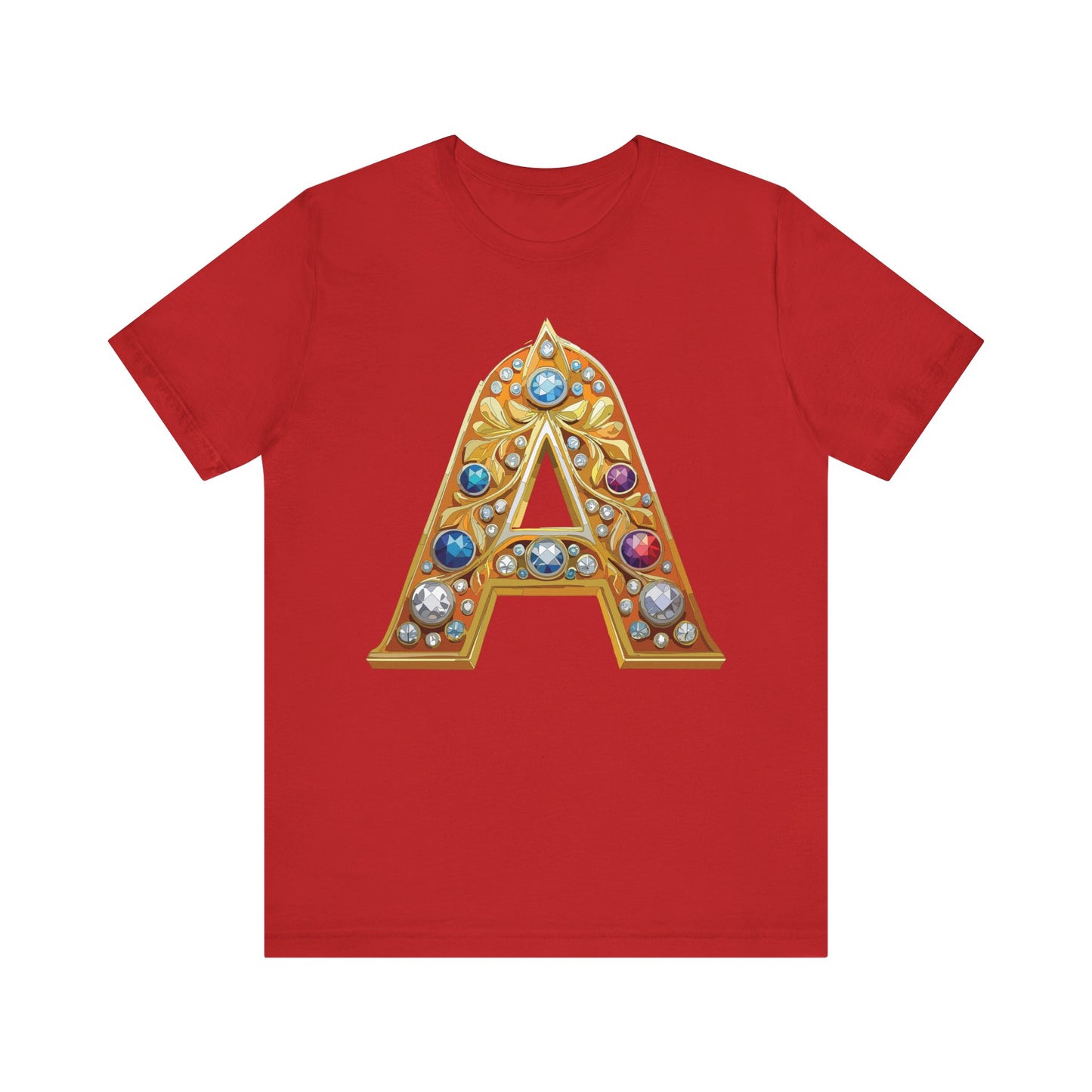 Letter Shirt, Shirt with Letters, Tee Shirt with Gold Letter, Shirt with Antique Letters