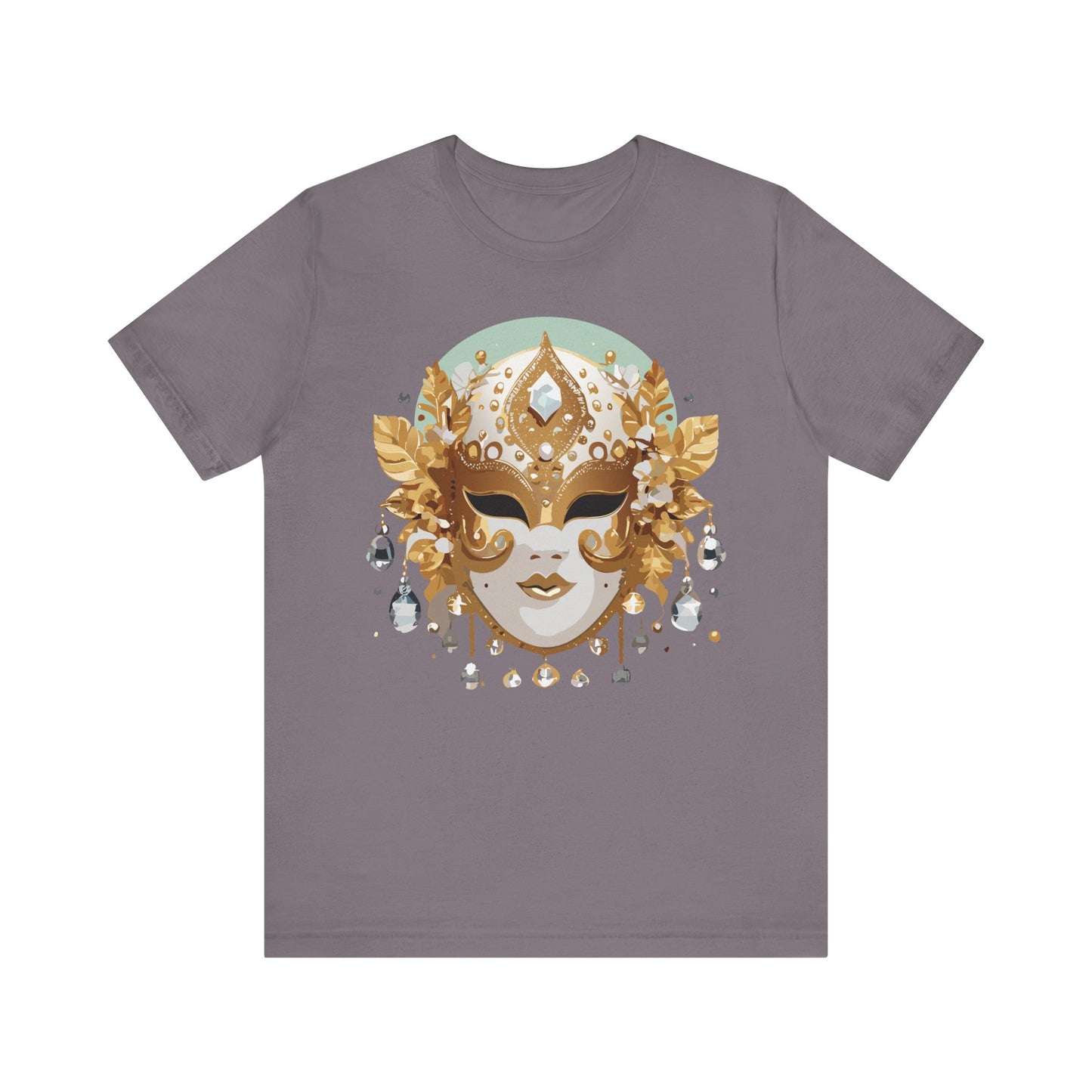 Mask Shirt, Shirt with Mask, Tee Shirt with Gold Face