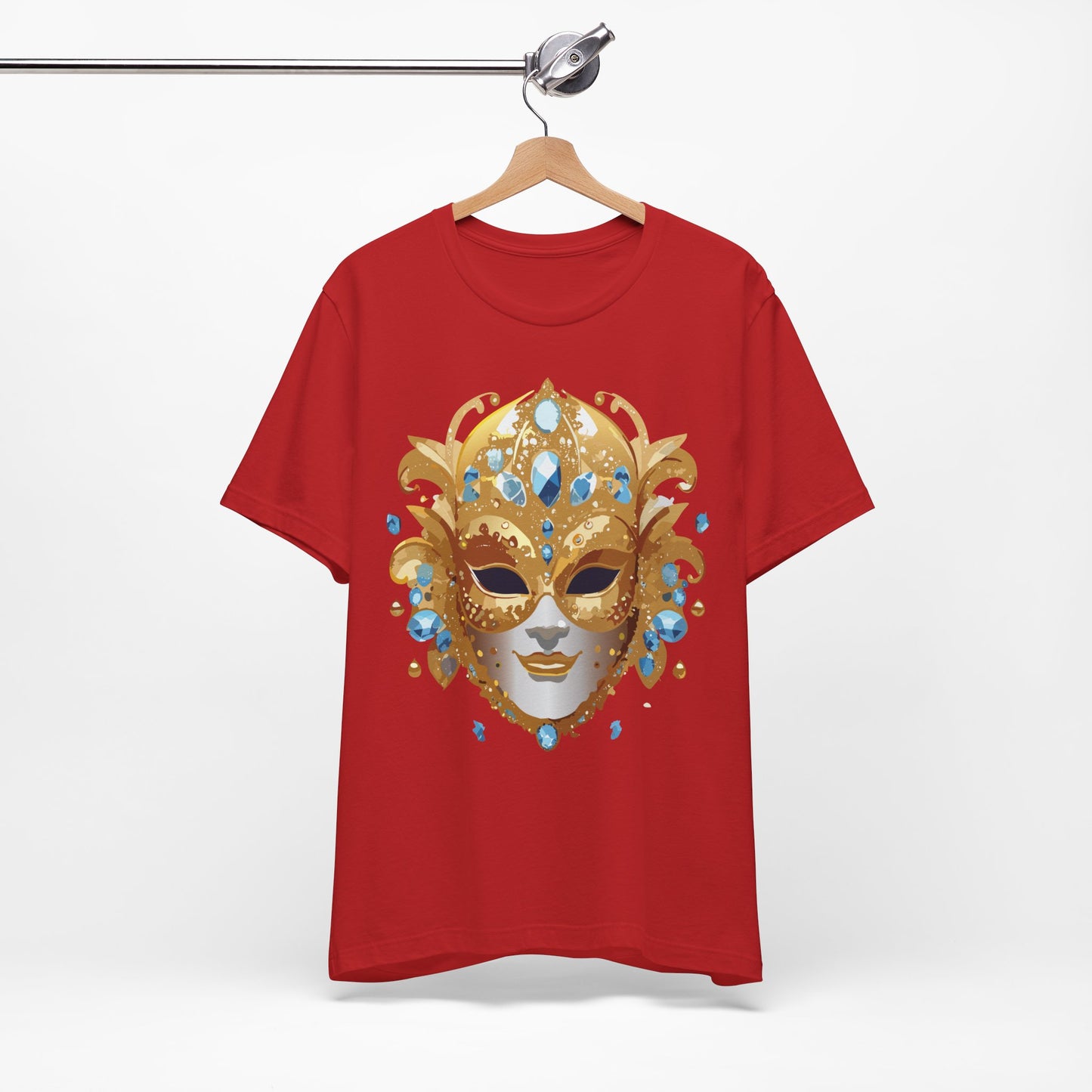 Mask Shirt, Shirt with Mask, Tee Shirt with Gold Face