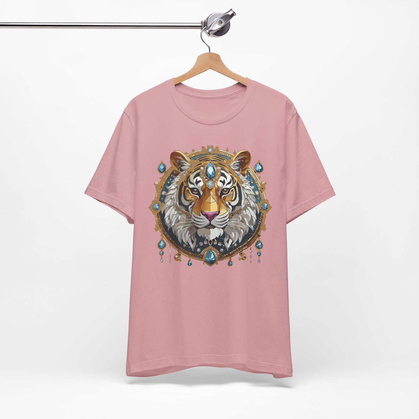 Animal Shirt, Shirt with Animal, Tee Shirt with Gold Animal Medal, Shirt with Antique Animal Medallion