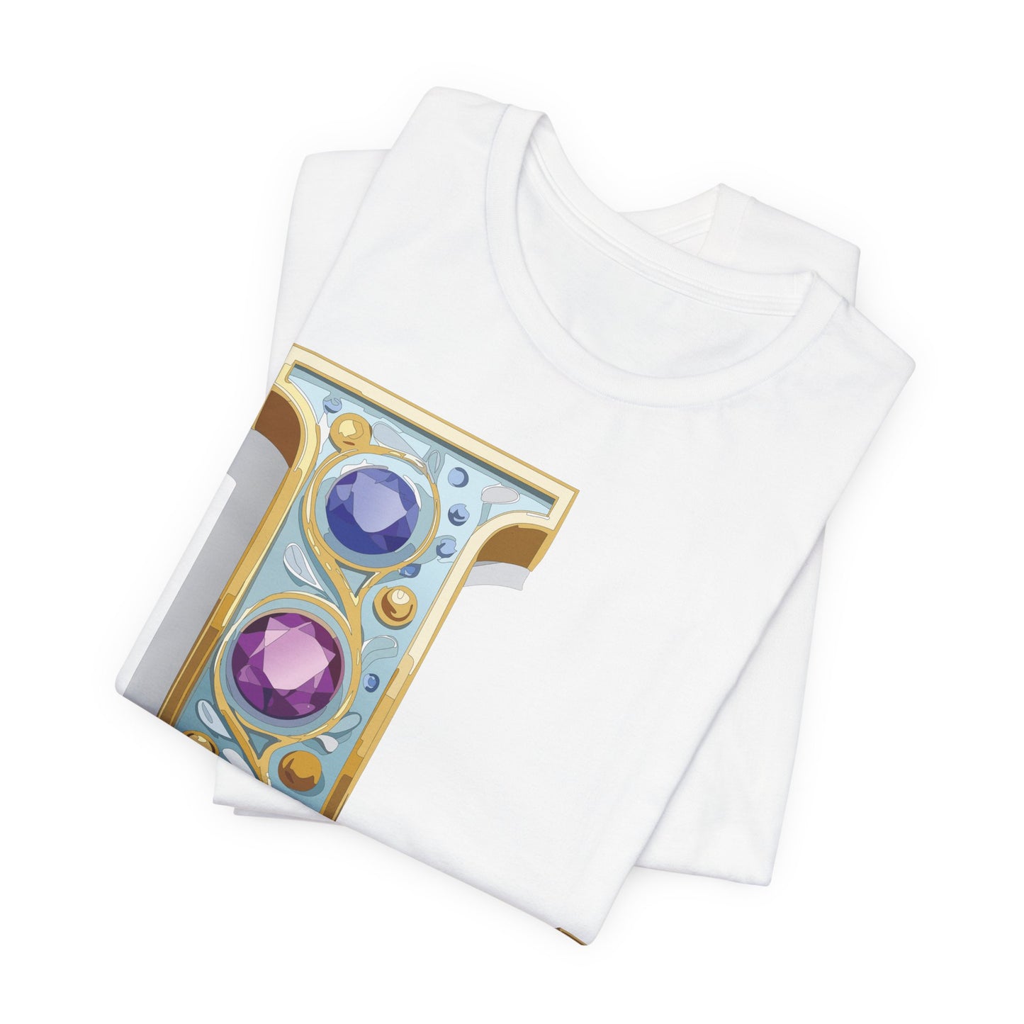 Letter Shirt, Shirt with Letters, Tee Shirt with Gold Letter, Shirt with Antique Letters