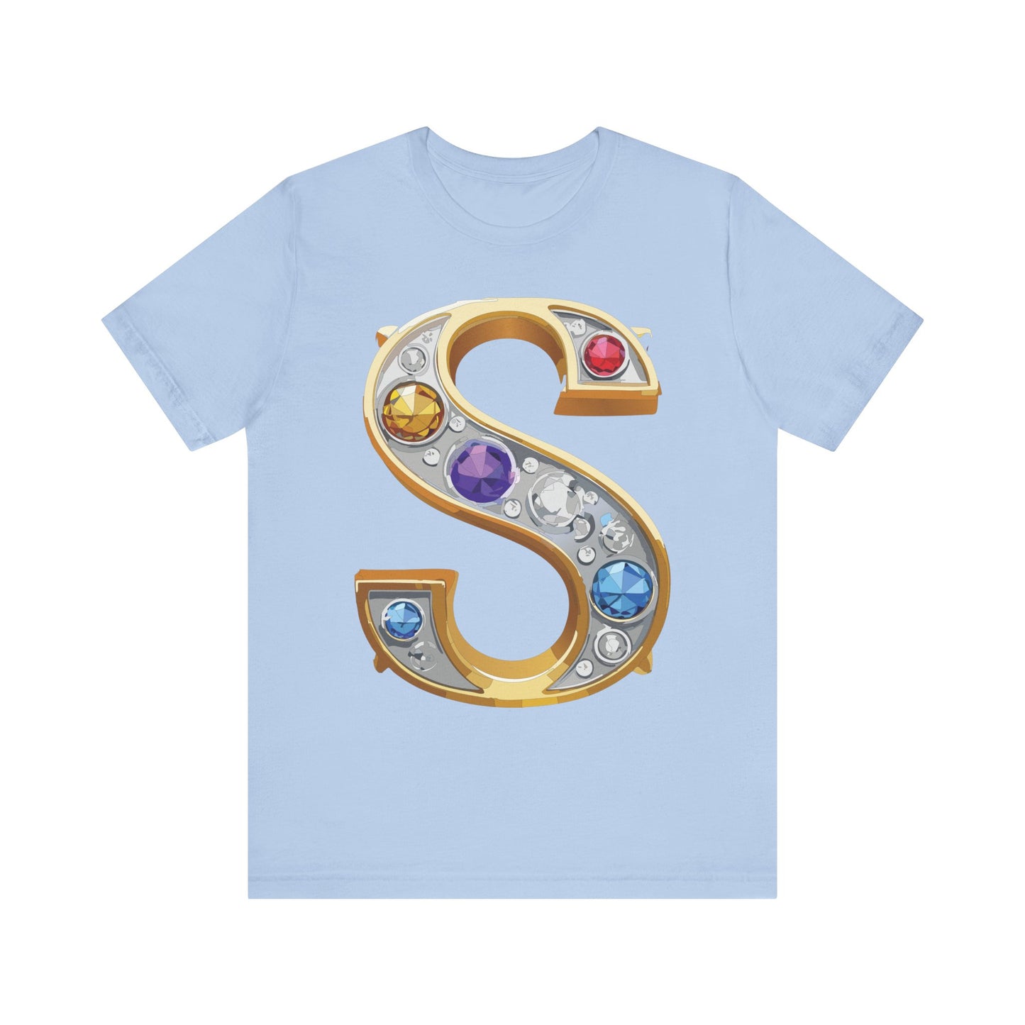 Letter Shirt, Shirt with Letters, Tee Shirt with Gold Letter, Shirt with Antique Letters