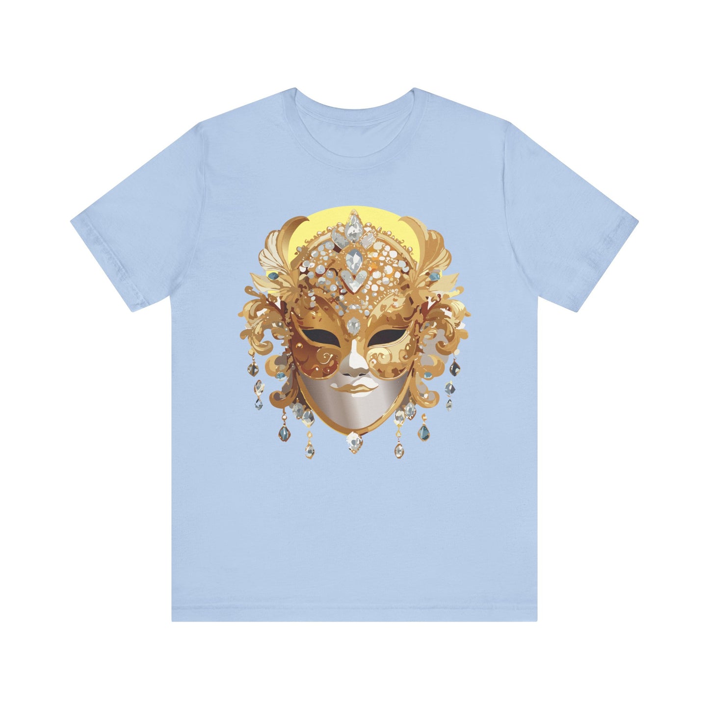 Mask Shirt, Shirt with Mask, Tee Shirt with Gold Face