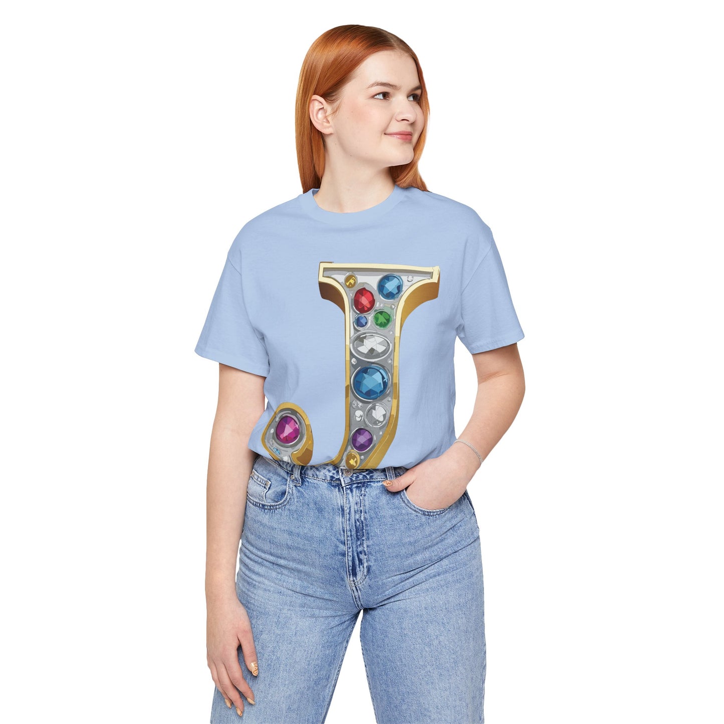Letter Shirt, Shirt with Letters, Tee Shirt with Gold Letter, Shirt with Antique Letters