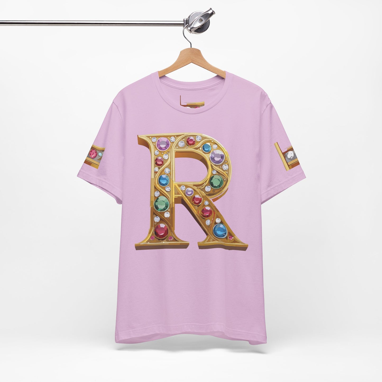 Letter Shirt, Shirt with Letters, Tee Shirt with Gold Letter, Shirt with Antique Letters