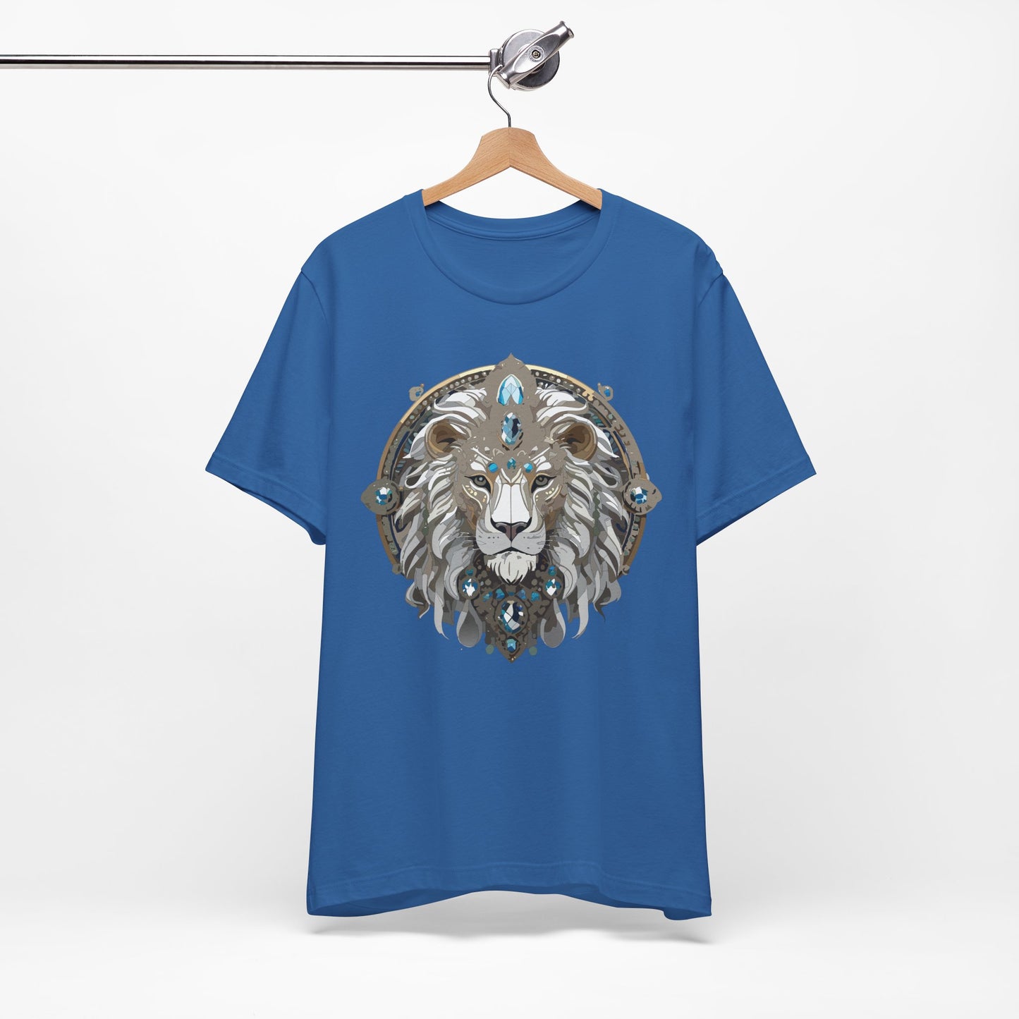 Animal Shirt, Shirt with Animal, Tee Shirt with Gold Animal Medal, Shirt with Antique Animal Medallion