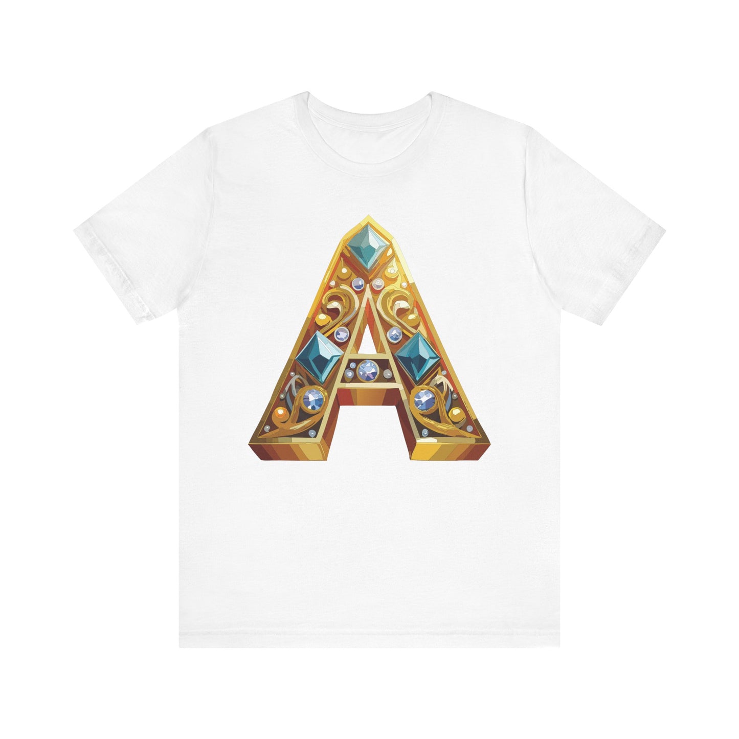 Letter Shirt, Shirt with Letters, Tee Shirt with Gold Letter, Shirt with Antique Letters