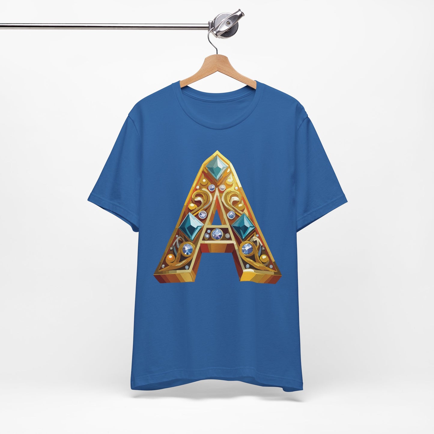 Letter Shirt, Shirt with Letters, Tee Shirt with Gold Letter, Shirt with Antique Letters