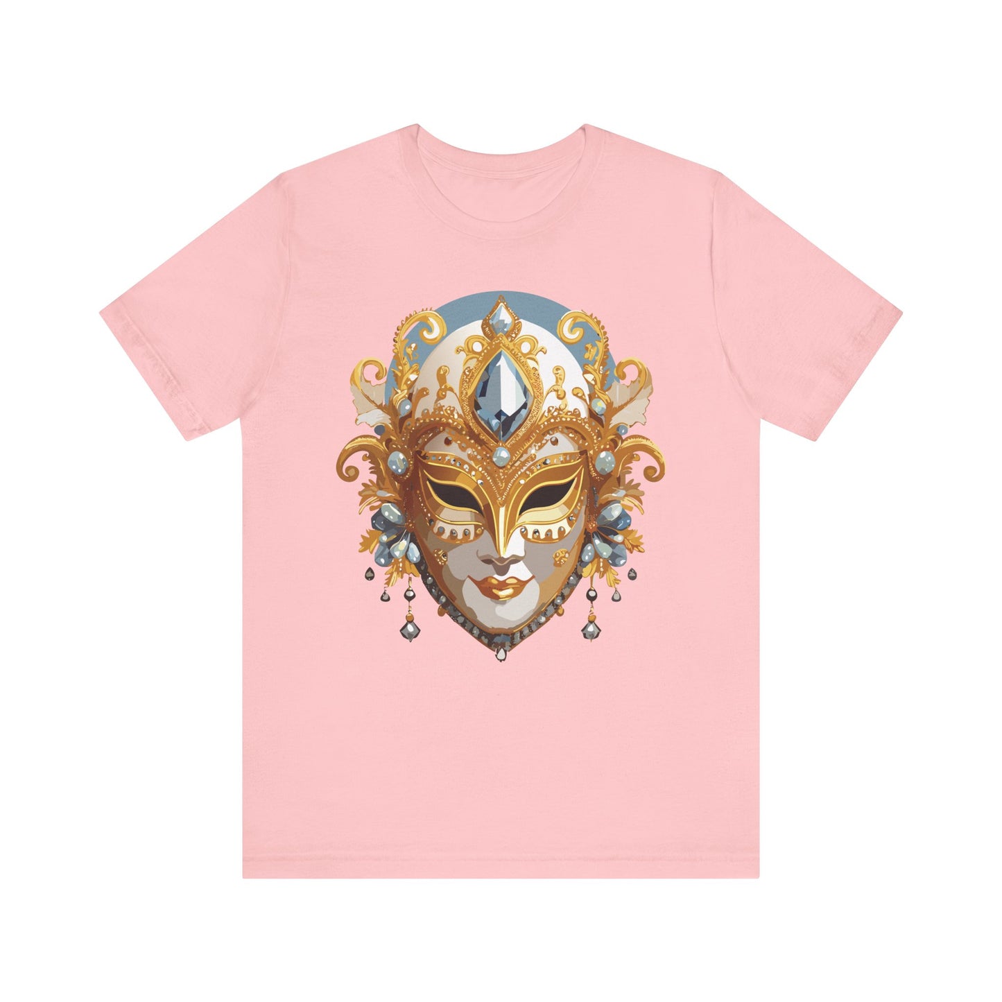 Mask Shirt, Shirt with Mask, Tee Shirt with Gold Face