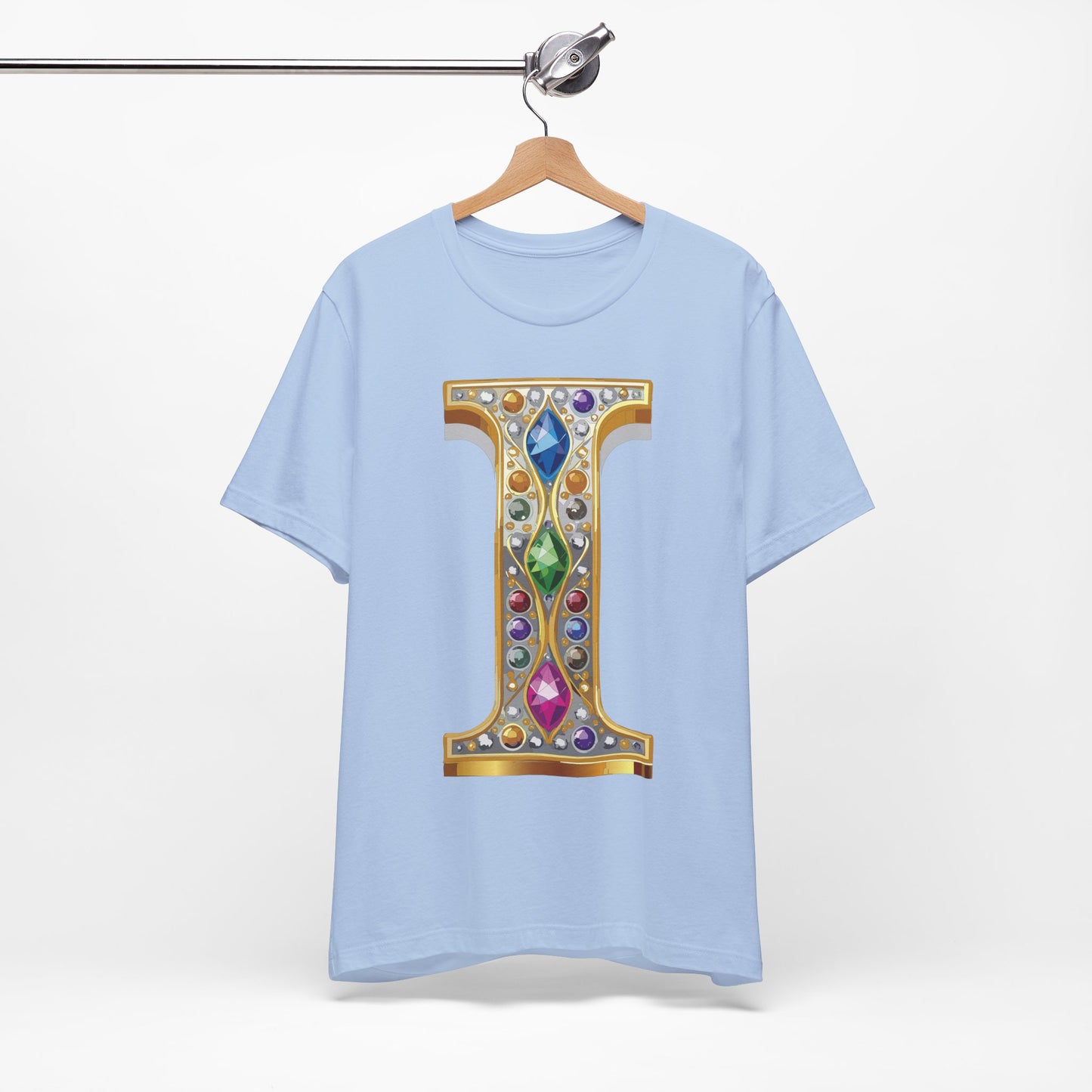 Letter Shirt, Shirt with Letters, Tee Shirt with Gold Letter, Shirt with Antique Letters
