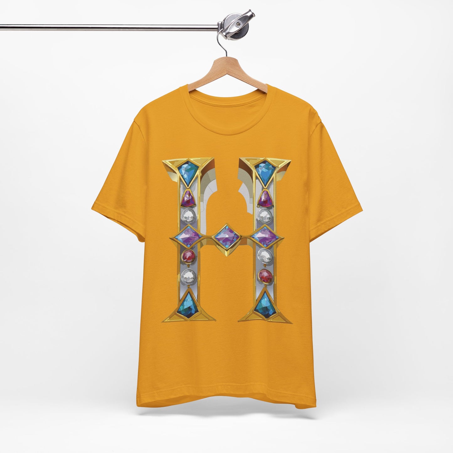 Letter Shirt, Shirt with Letters, Tee Shirt with Gold Letter, Shirt with Antique Letters
