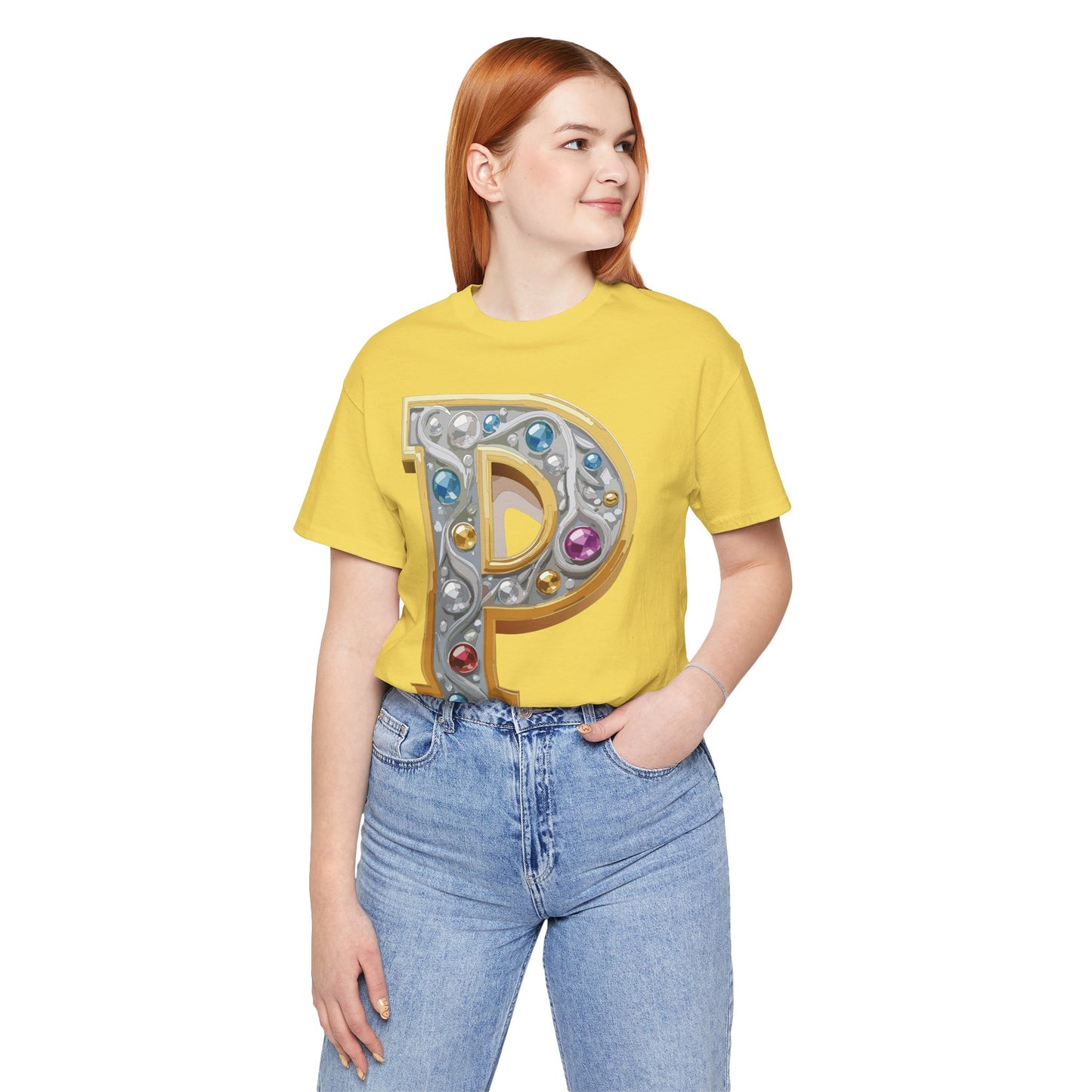 Letter Shirt, Shirt with Letters, Tee Shirt with Gold Letter, Shirt with Antique Letters