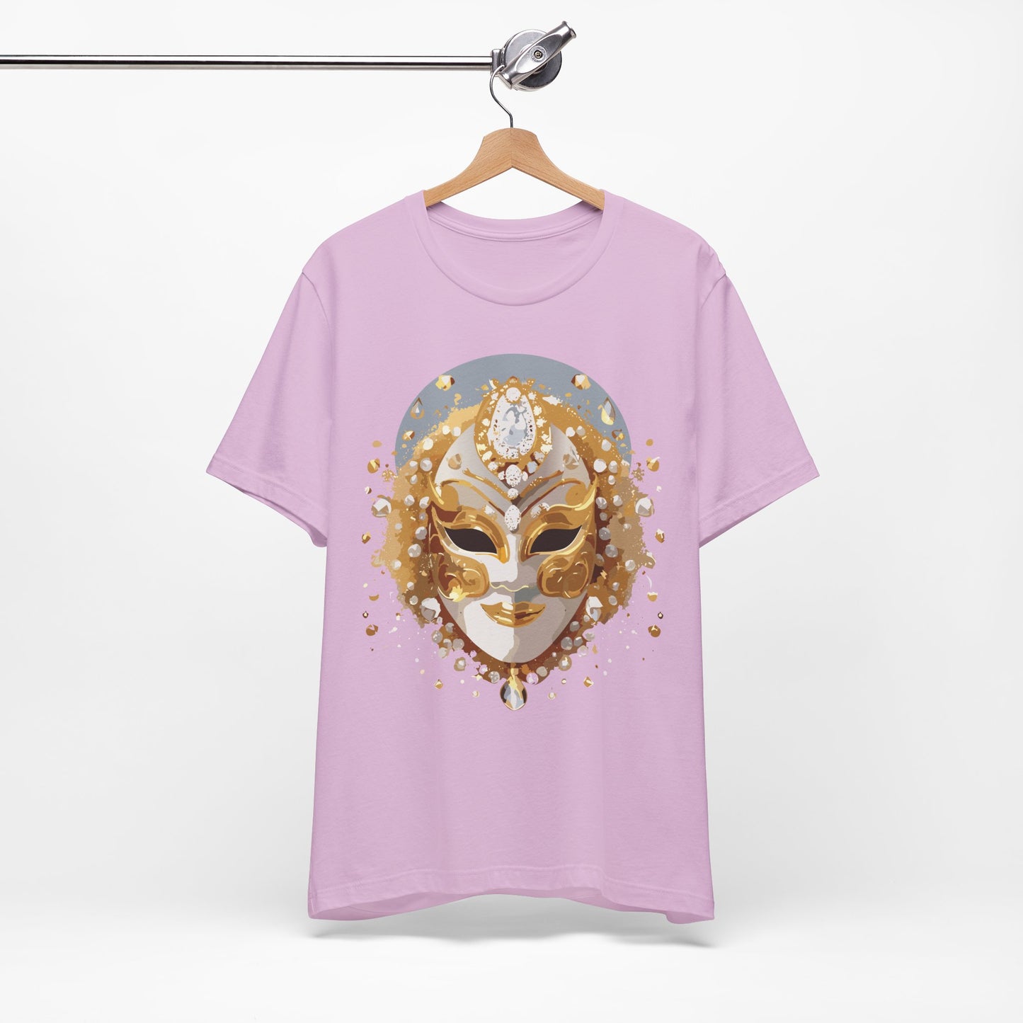 Mask Shirt, Shirt with Mask, Tee Shirt with Gold Face