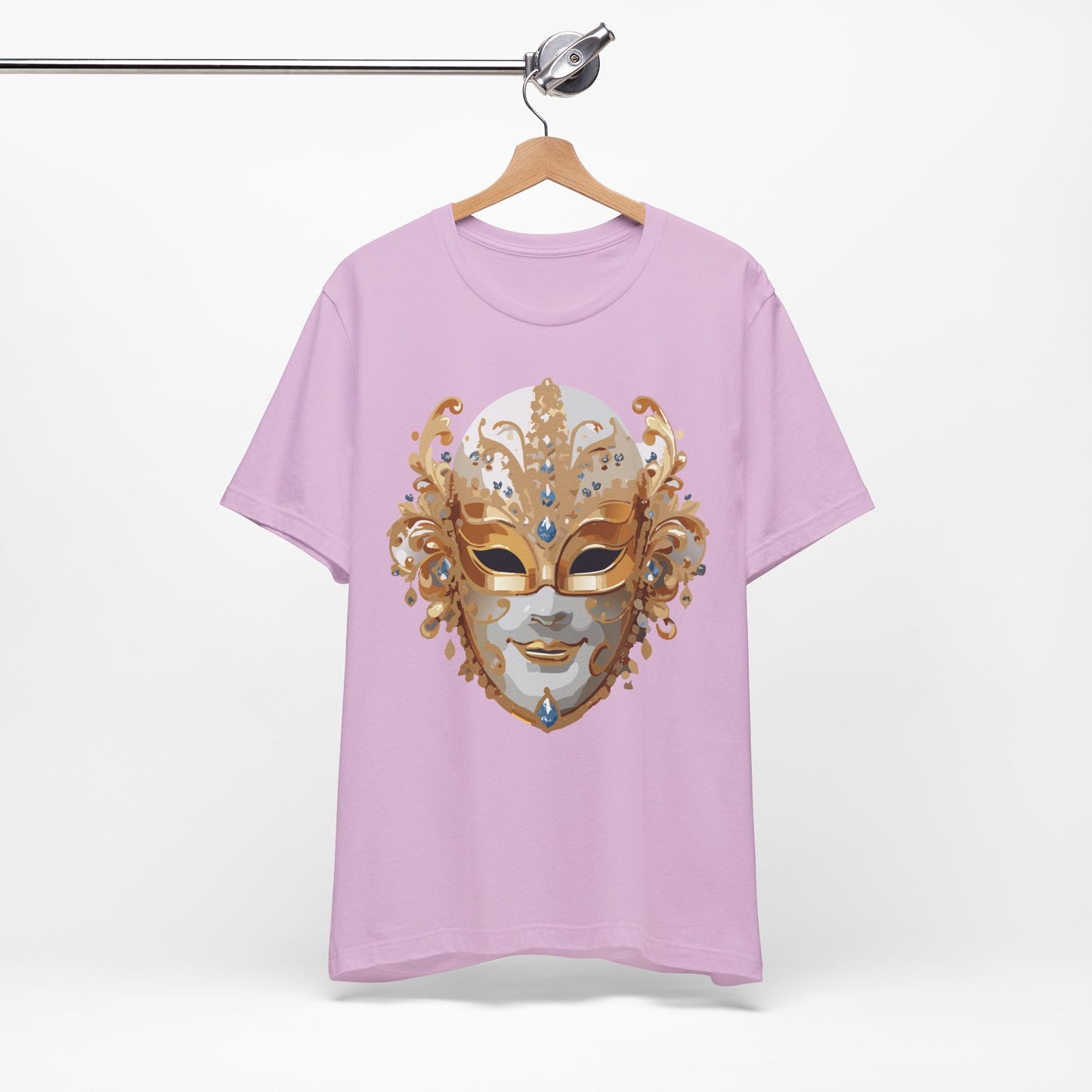Mask Shirt, Shirt with Mask, Tee Shirt with Gold Face