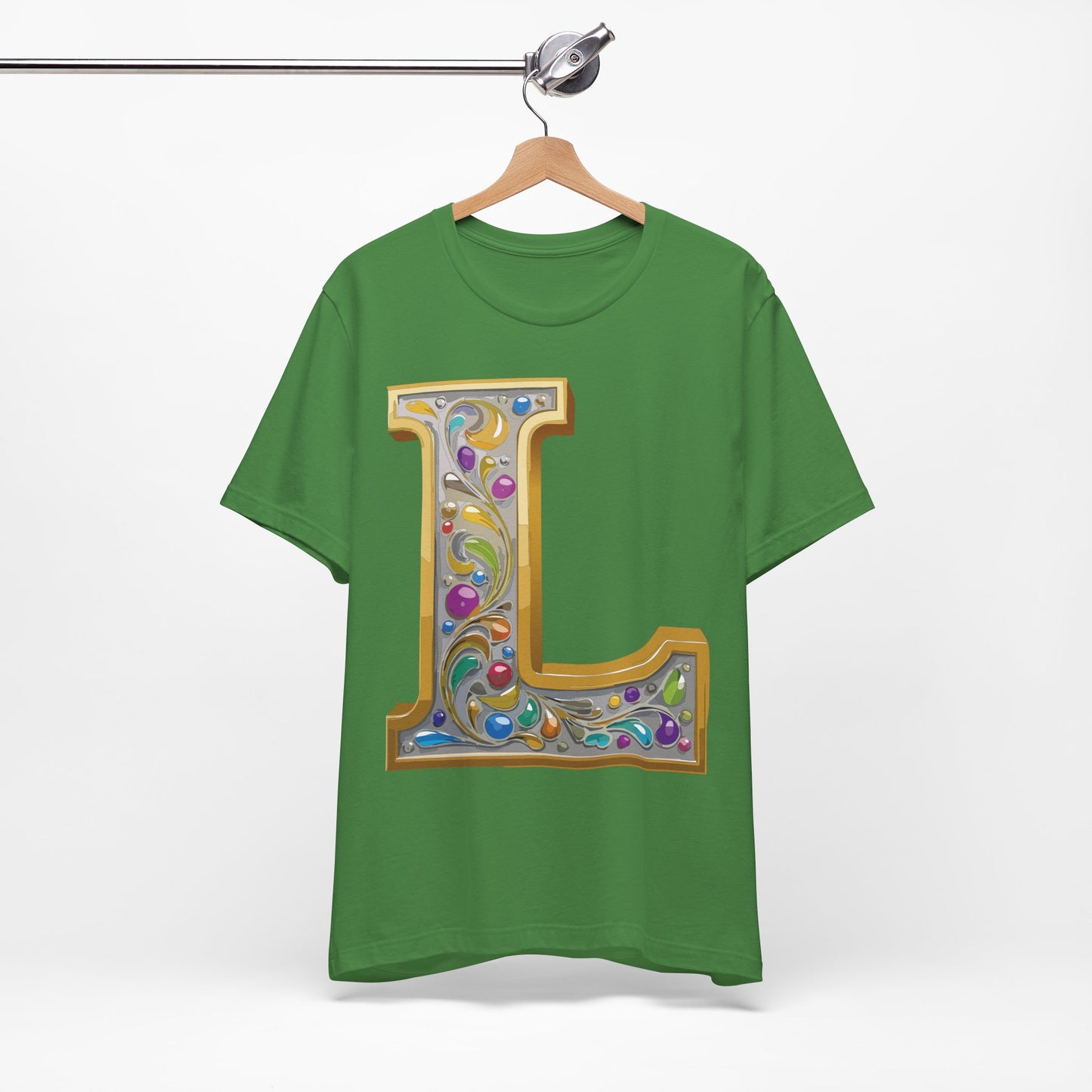 Letter Shirt, Shirt with Letters, Tee Shirt with Gold Letter, Shirt with Antique Letters