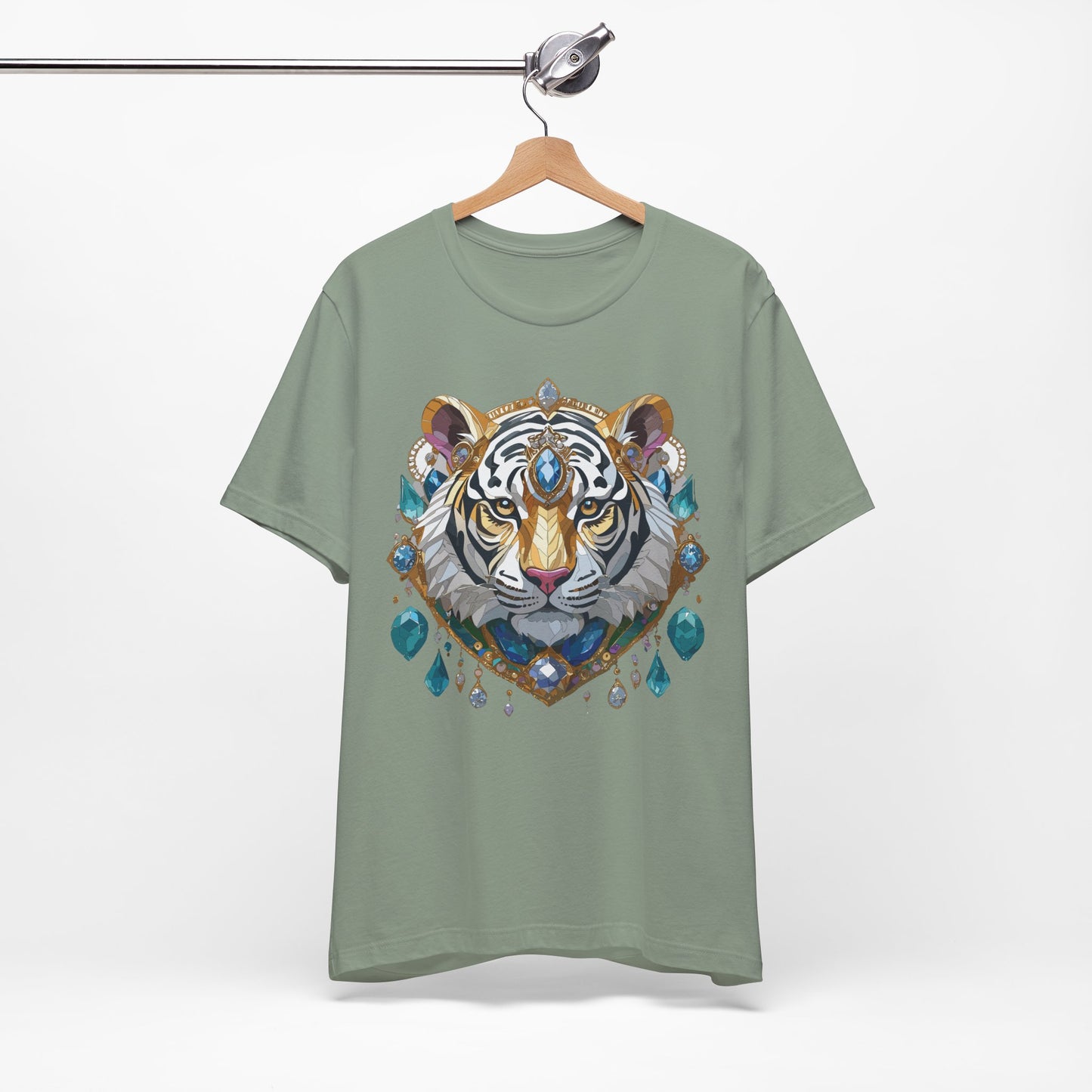 Animal Shirt, Shirt with Animal, Tee Shirt with Gold Animal Medal, Shirt with Antique Animal Medallion