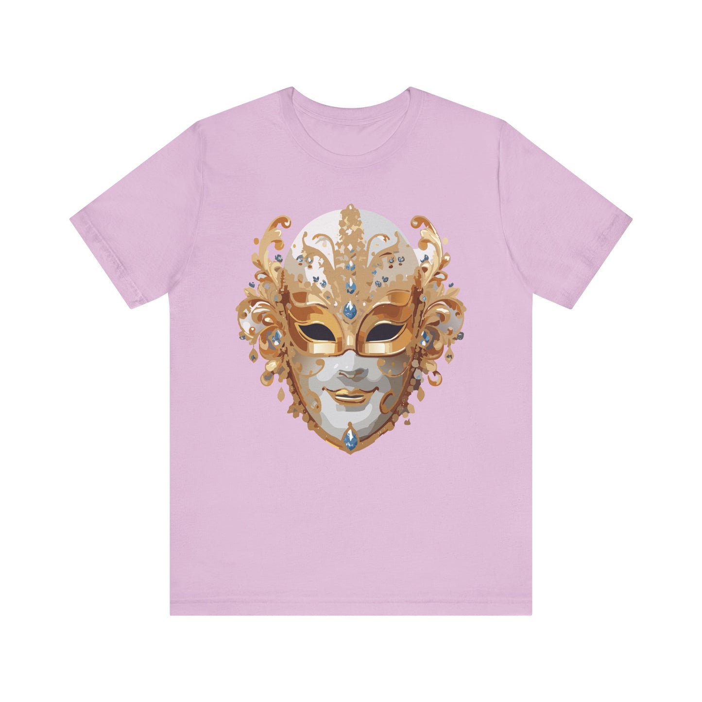 Mask Shirt, Shirt with Mask, Tee Shirt with Gold Face
