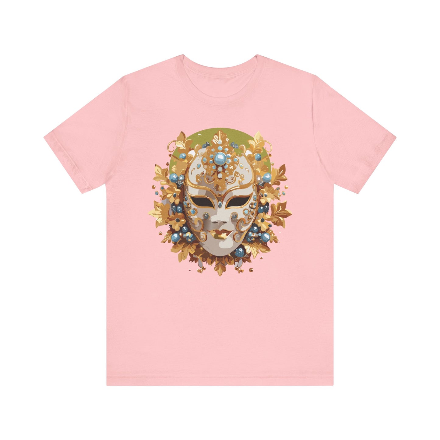 Mask Shirt, Shirt with Mask, Tee Shirt with Gold Face