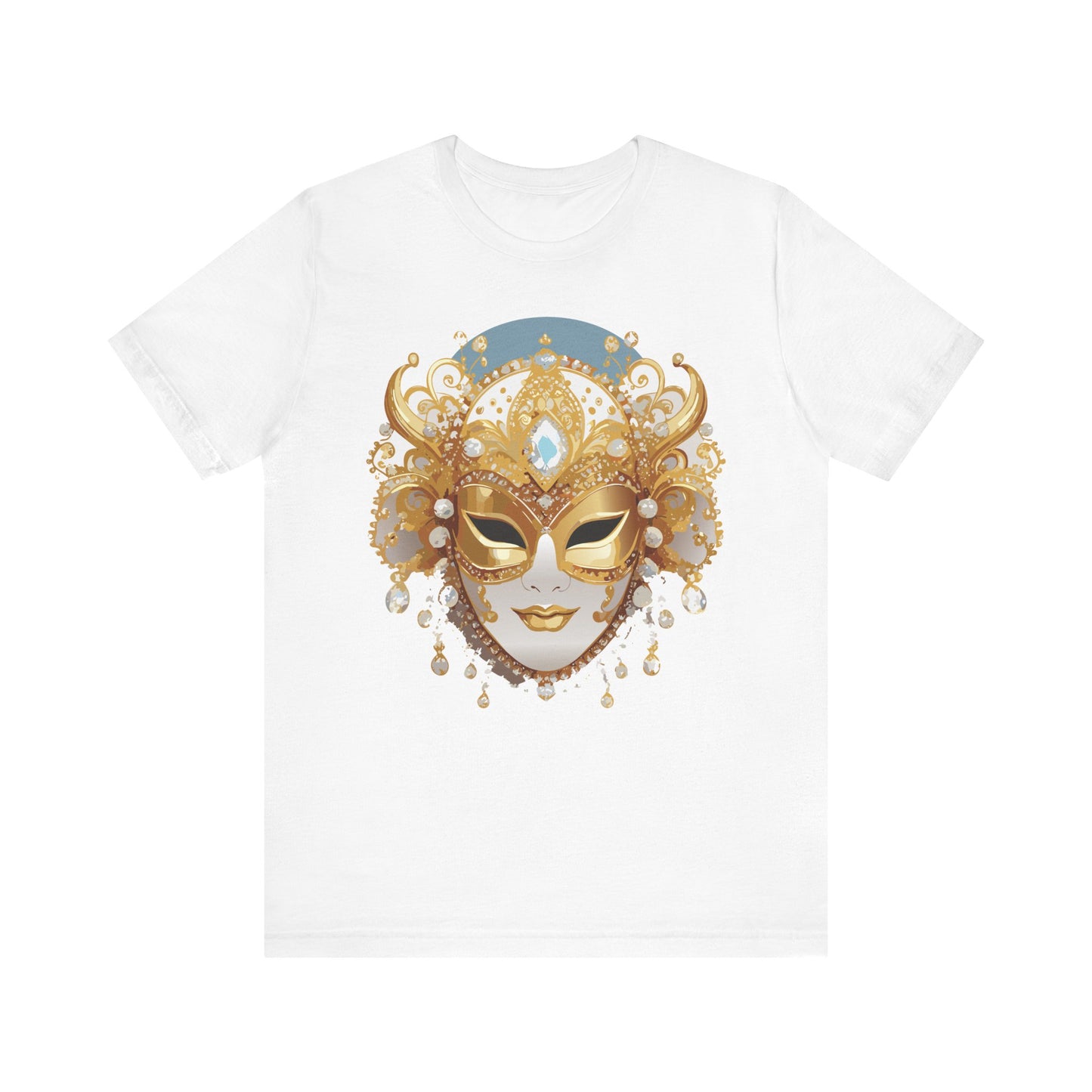 Mask Shirt, Shirt with Mask, Tee Shirt with Gold Face