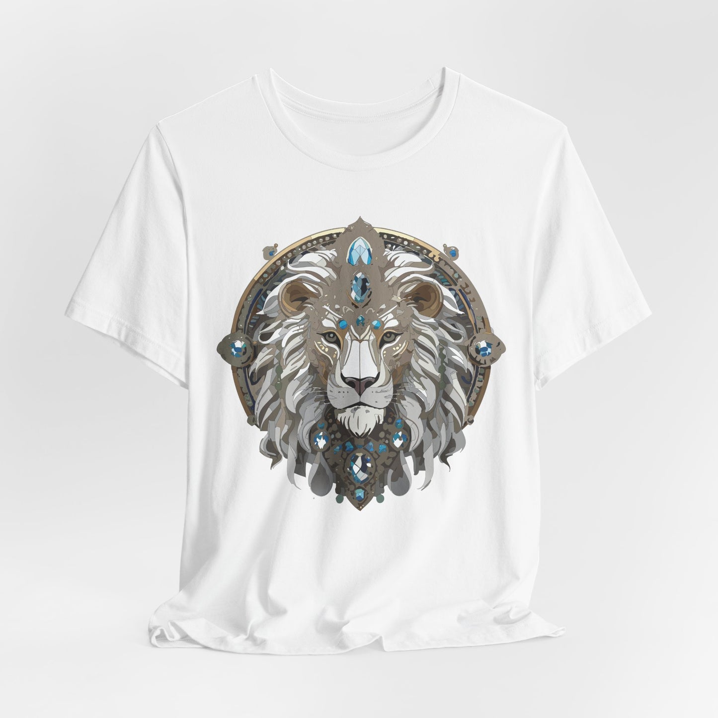 Animal Shirt, Shirt with Animal, Tee Shirt with Gold Animal Medal, Shirt with Antique Animal Medallion