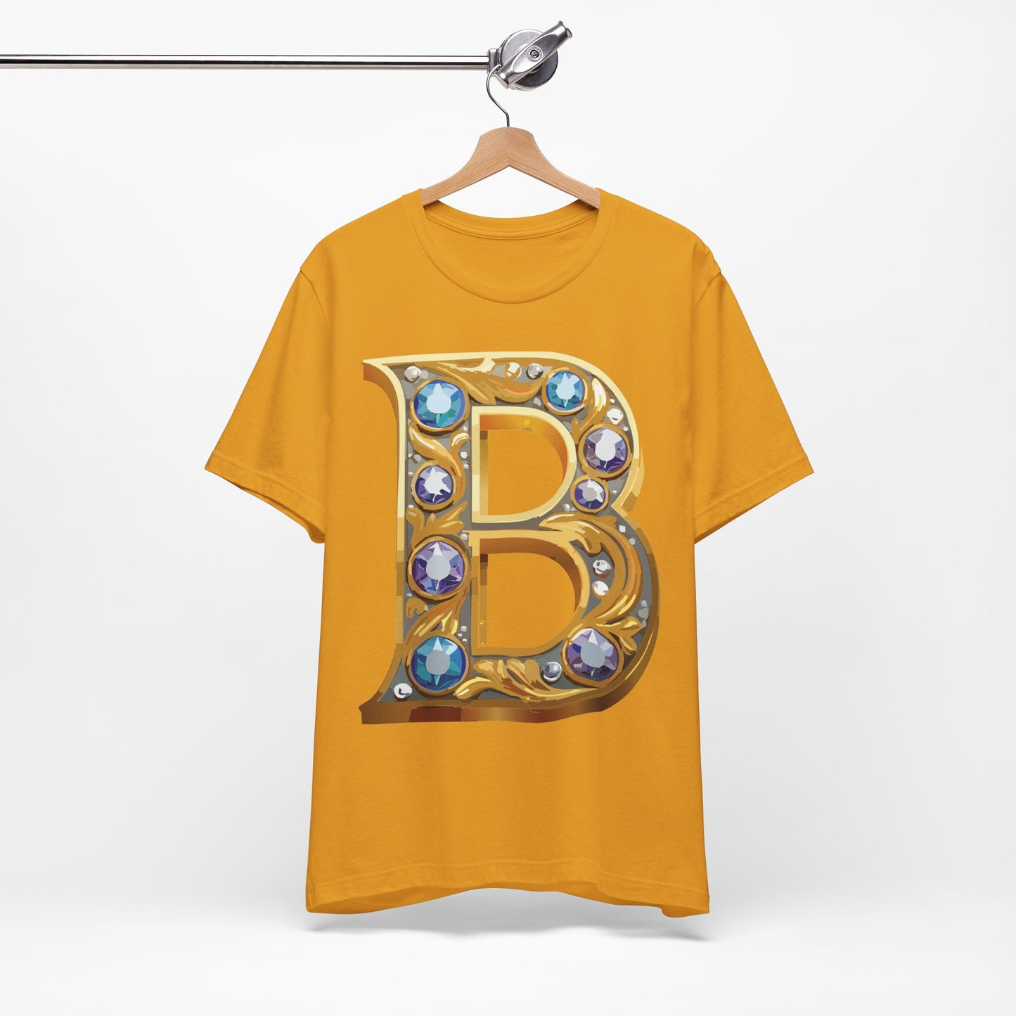 Letter Shirt, Shirt with Letters, Tee Shirt with Gold Letter, Shirt with Antique Letters