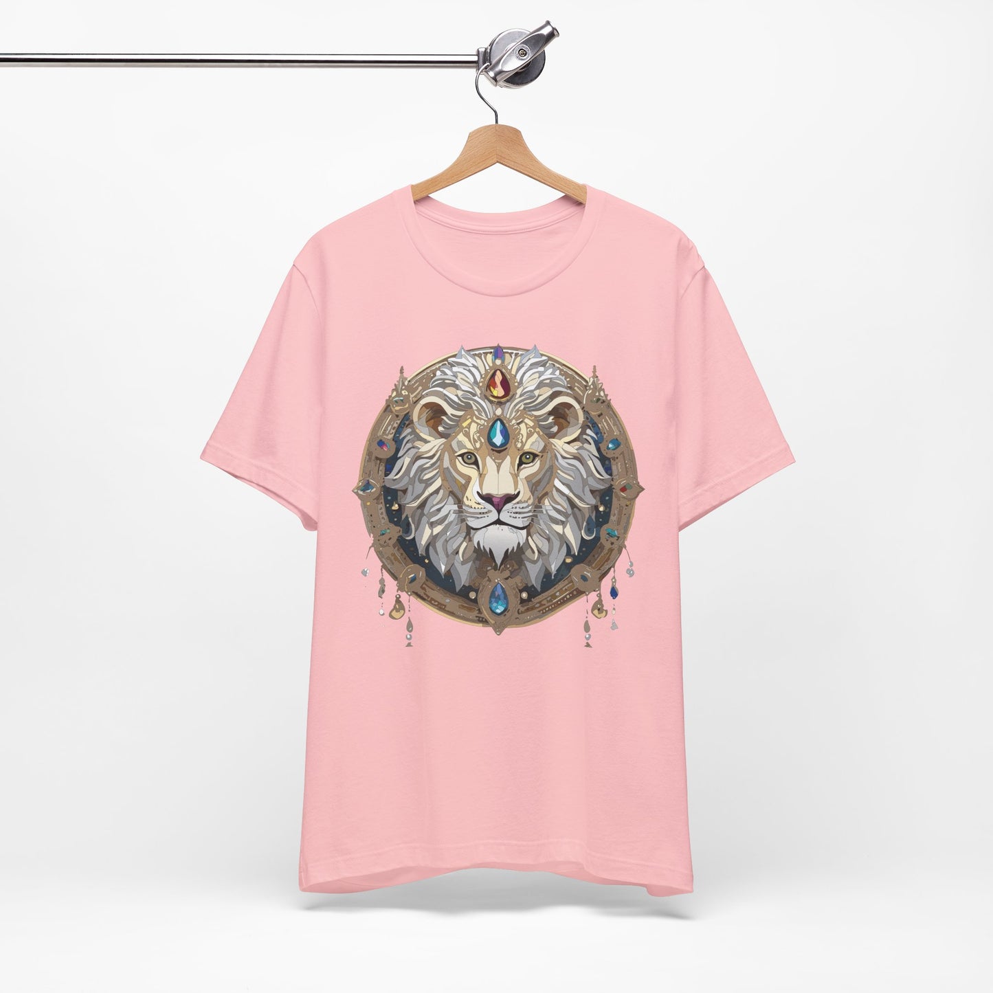 Animal Shirt, Shirt with Animal, Tee Shirt with Gold Animal Medal, Shirt with Antique Animal Medallion