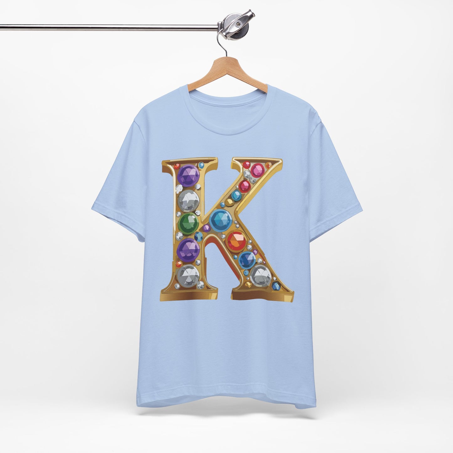 Letter Shirt, Shirt with Letters, Tee Shirt with Gold Letter, Shirt with Antique Letters
