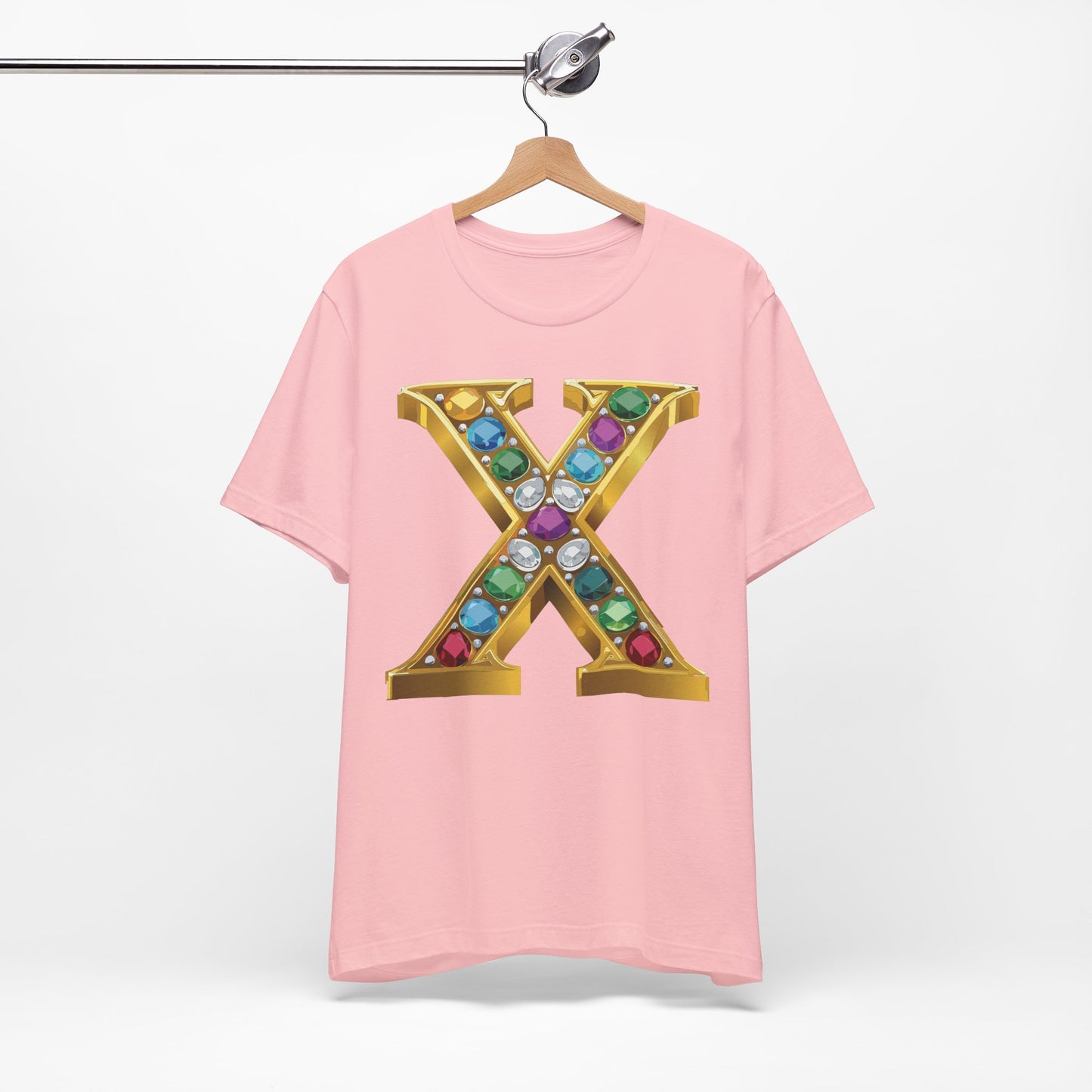 Letter Shirt, Shirt with Letters, Tee Shirt with Gold Letter, Shirt with Antique Letters