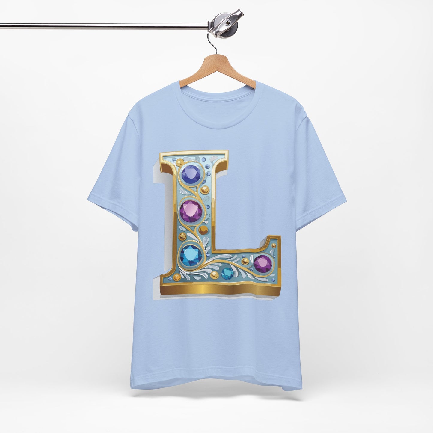 Letter Shirt, Shirt with Letters, Tee Shirt with Gold Letter, Shirt with Antique Letters
