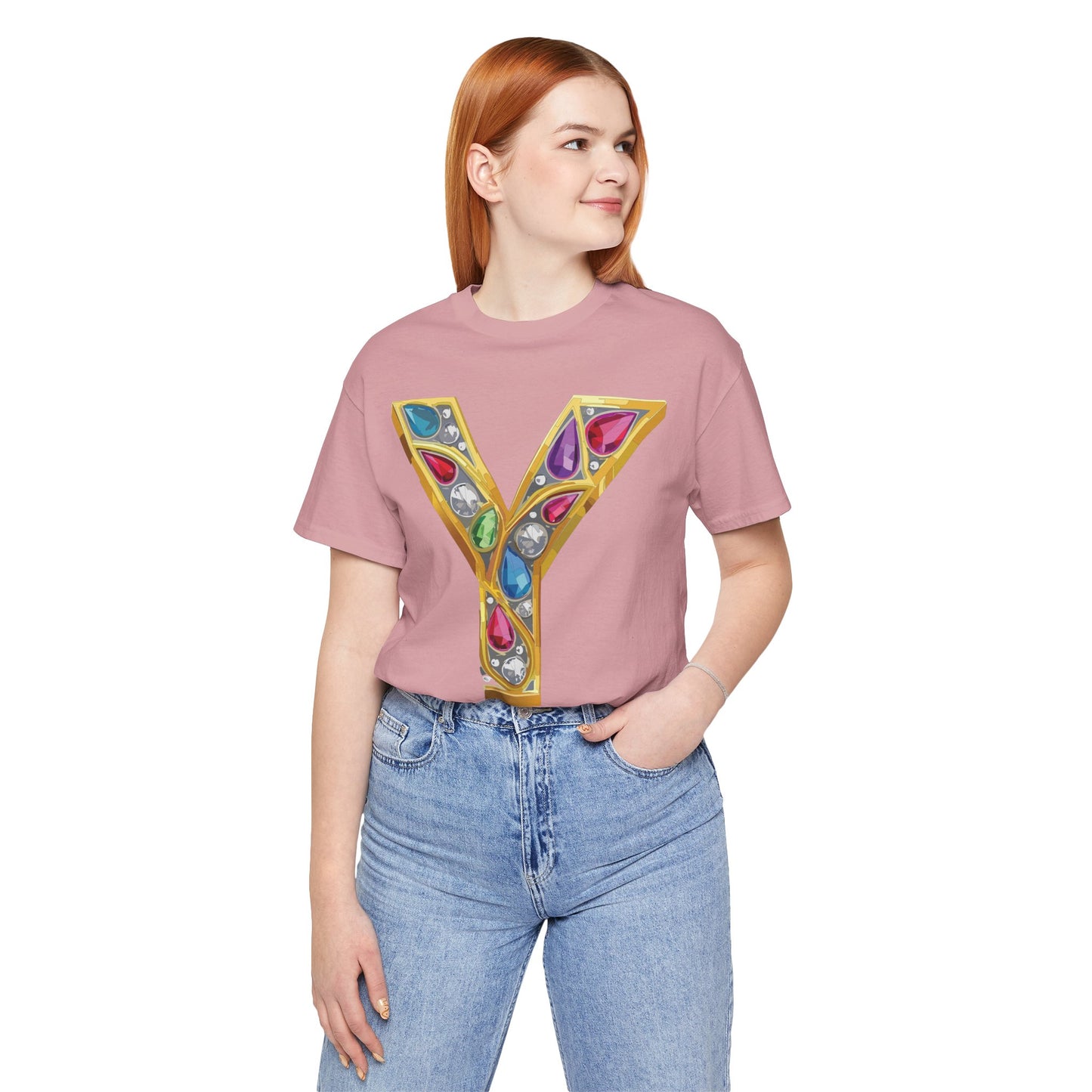 Letter Shirt, Shirt with Letters, Tee Shirt with Gold Letter, Shirt with Antique Letters