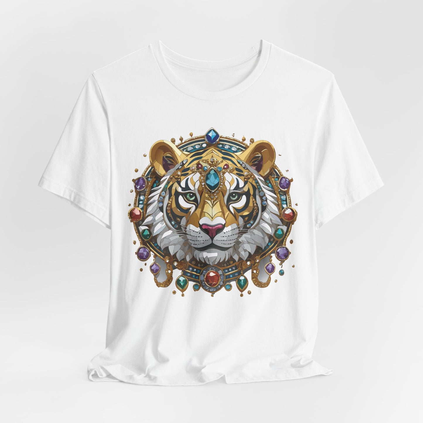 Animal Shirt, Shirt with Animal, Tee Shirt with Gold Animal Medal, Shirt with Antique Animal Medallion