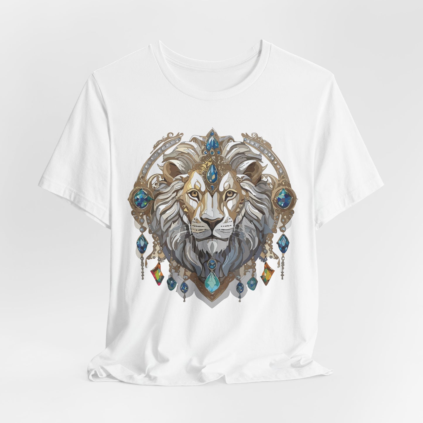 Animal Shirt, Shirt with Animal, Tee Shirt with Gold Animal Medal, Shirt with Antique Animal Medallion