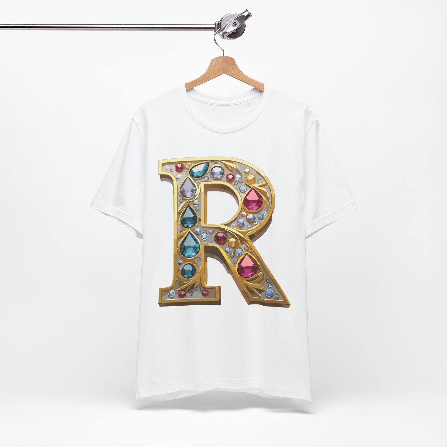 Letter Shirt, Shirt with Letters, Tee Shirt with Gold Letter, Shirt with Antique Letters