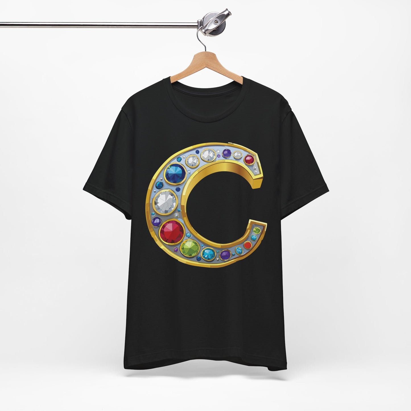 Letter Shirt, Shirt with Letters, Tee Shirt with Gold Letter, Shirt with Antique Letters