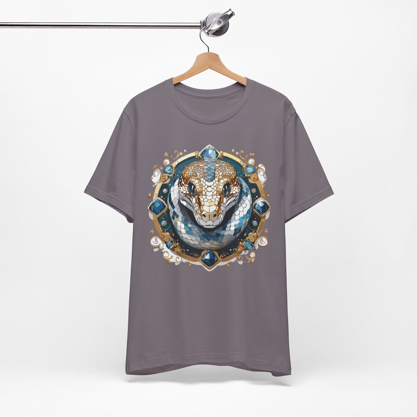Animal Shirt, Shirt with Animal, Tee Shirt with Gold Animal Medal, Shirt with Antique Animal Medallion