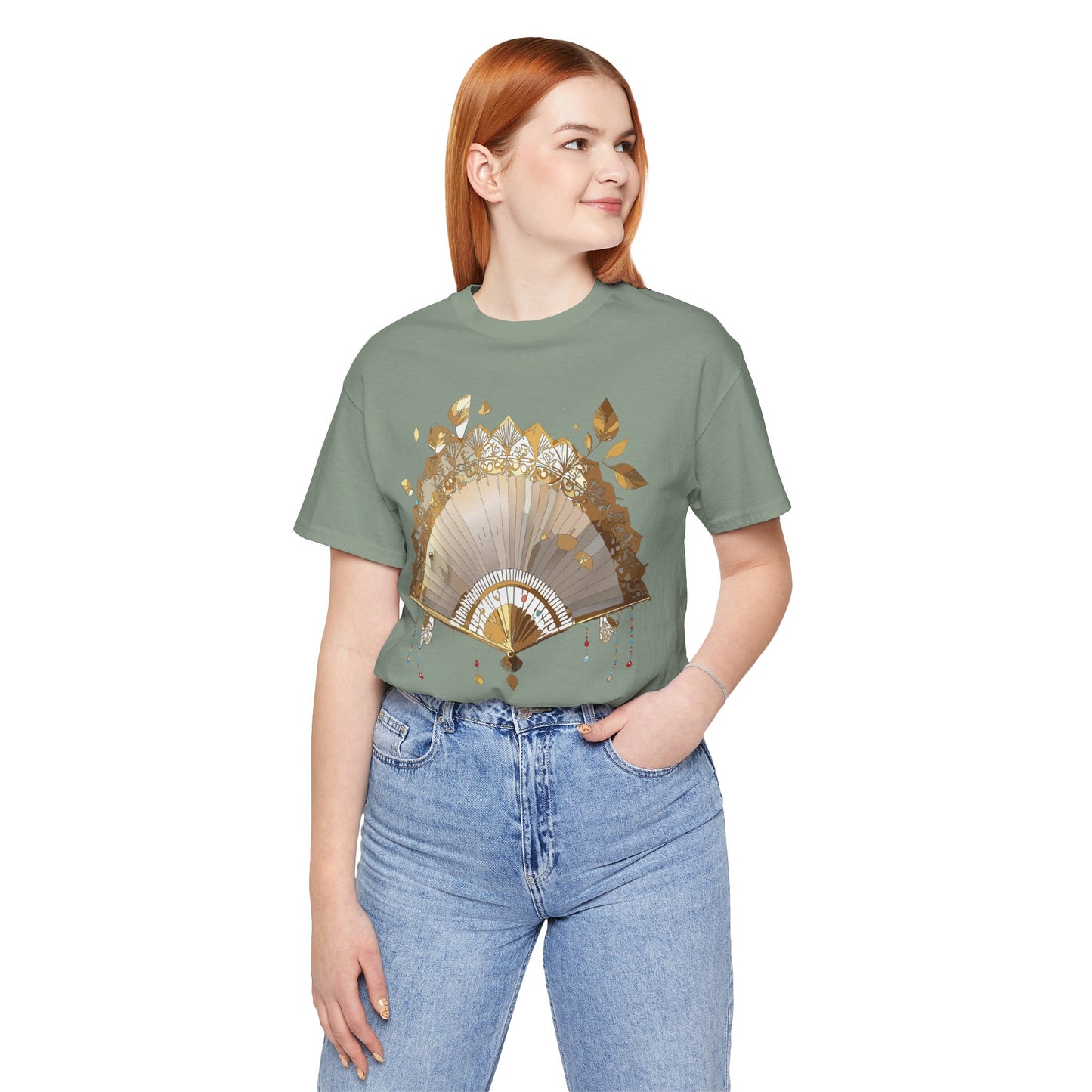 Fan shirt, Shirt with Fan, Tee Shirt with Gold Blower