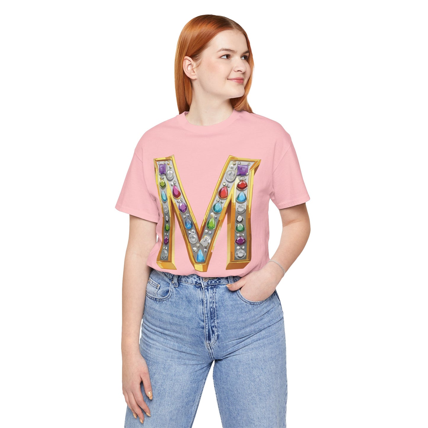 Letter Shirt, Shirt with Letters, Tee Shirt with Gold Letter, Shirt with Antique Letters