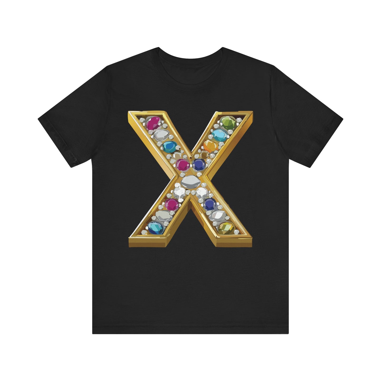 Letter Shirt, Shirt with Letters, Tee Shirt with Gold Letter, Shirt with Antique Letters
