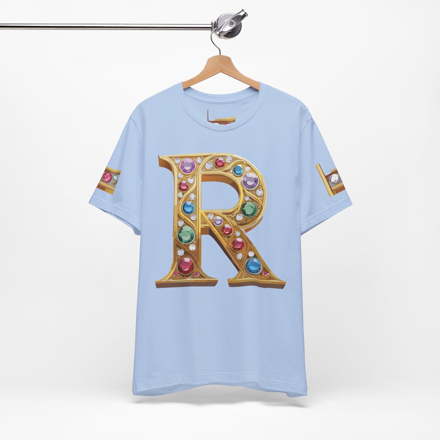 Letter Shirt, Shirt with Letters, Tee Shirt with Gold Letter, Shirt with Antique Letters