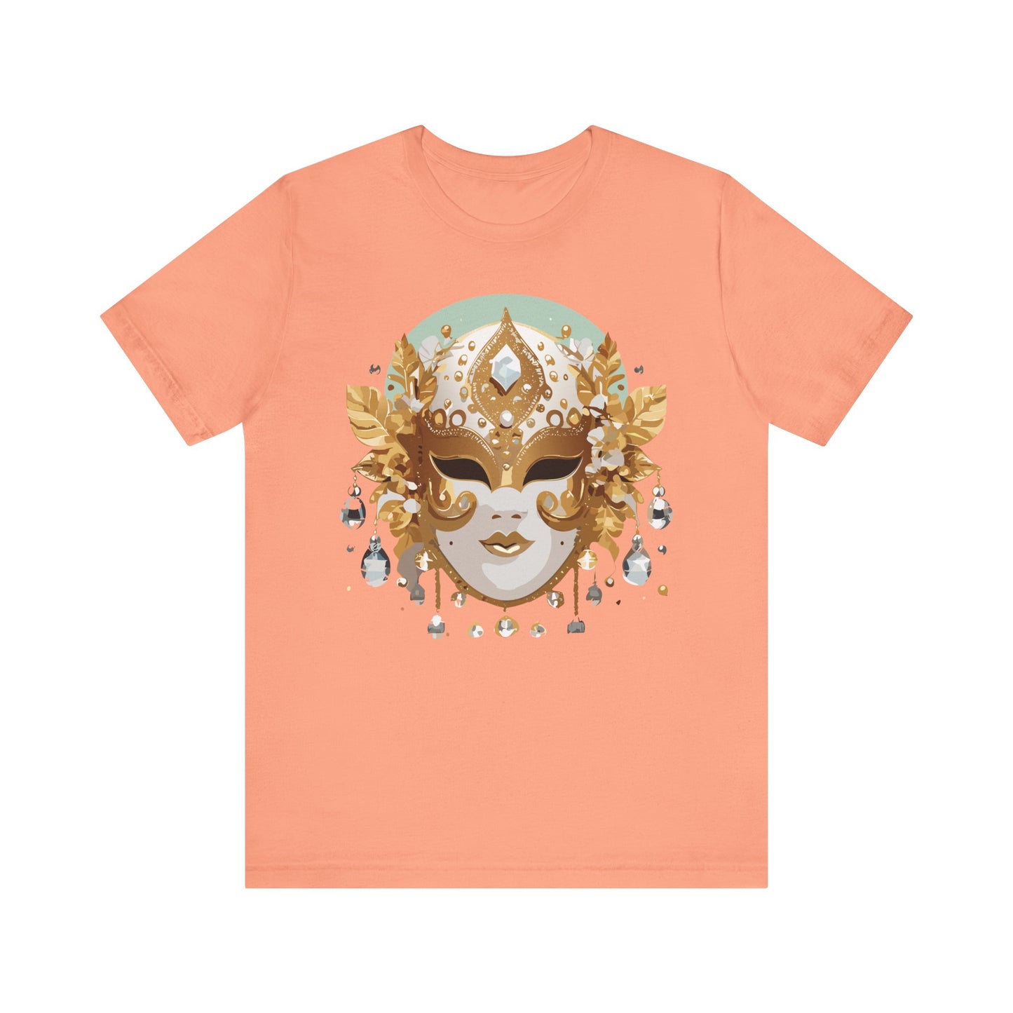Mask Shirt, Shirt with Mask, Tee Shirt with Gold Face
