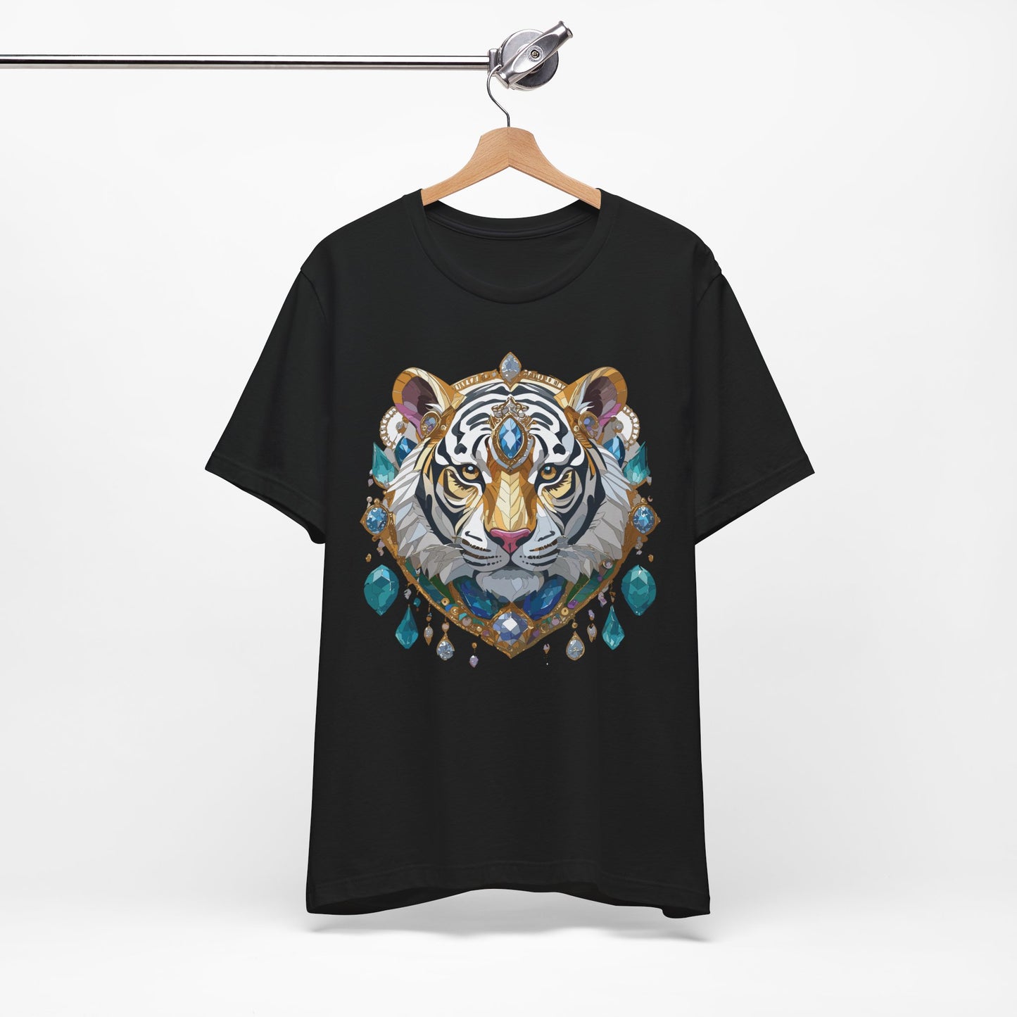 Animal Shirt, Shirt with Animal, Tee Shirt with Gold Animal Medal, Shirt with Antique Animal Medallion