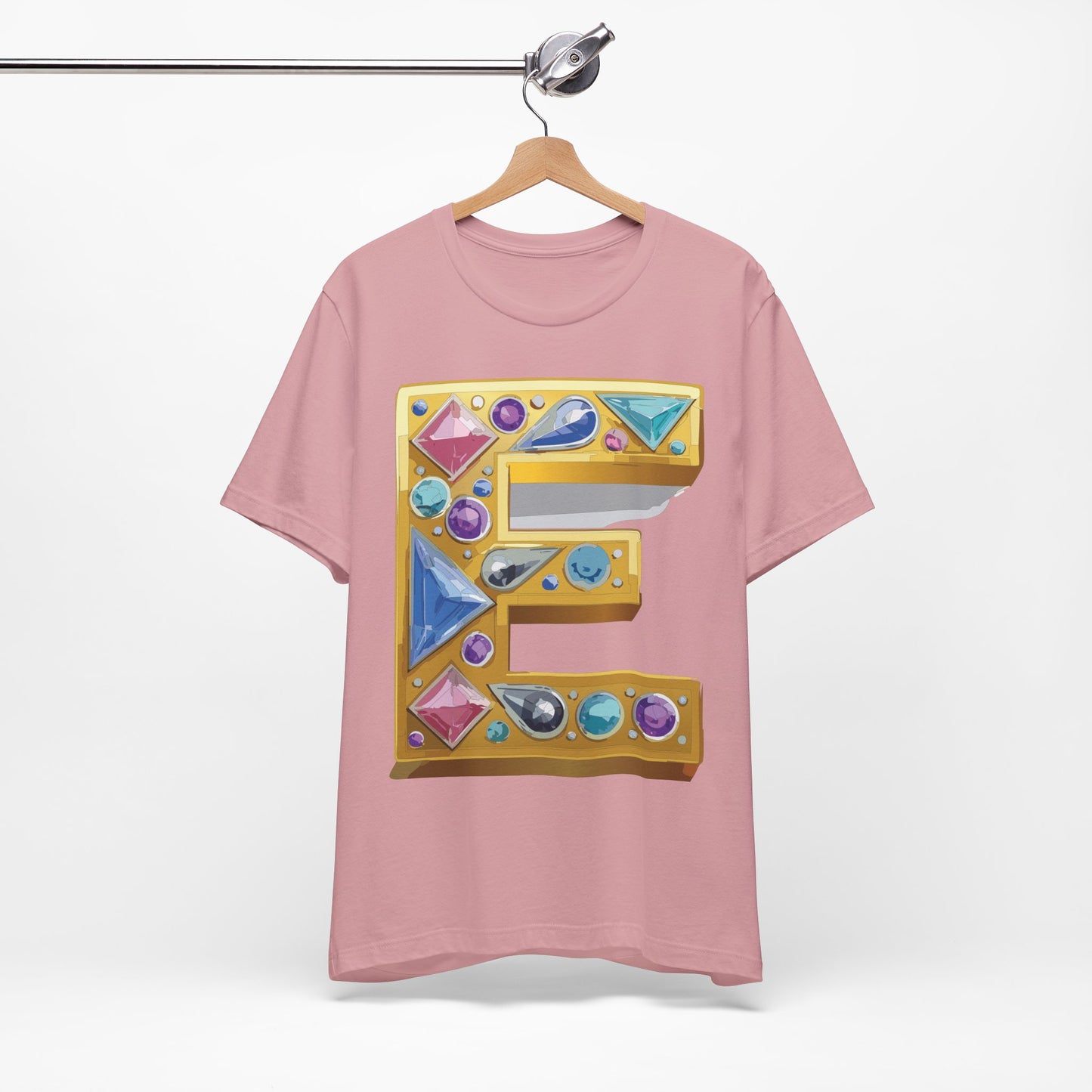 Letter Shirt, Shirt with Letters, Tee Shirt with Gold Letter, Shirt with Antique Letters