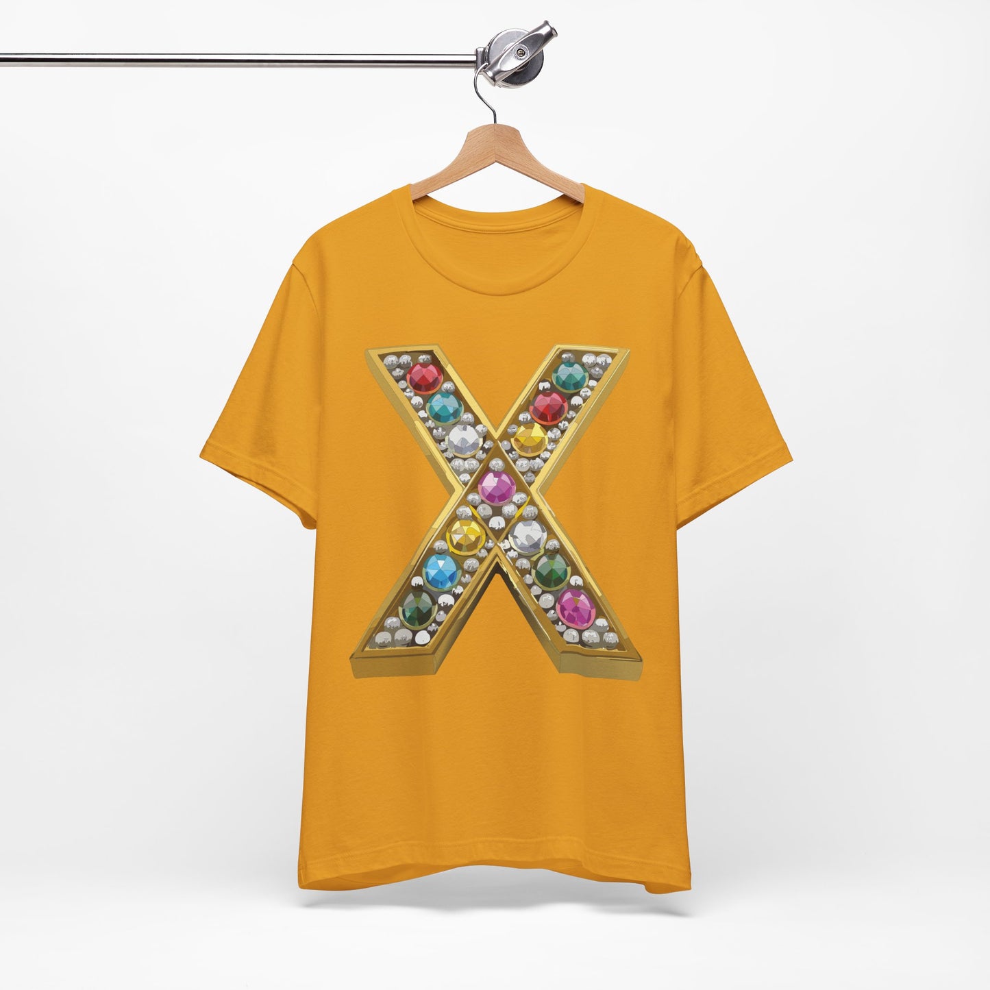 Letter Shirt, Shirt with Letters, Tee Shirt with Gold Letter, Shirt with Antique Letters