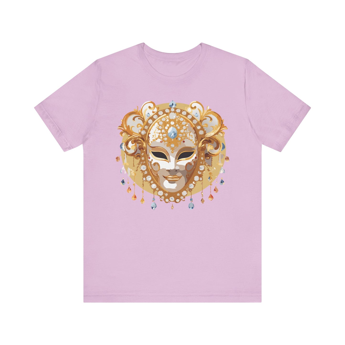Mask Shirt, Shirt with Mask, Tee Shirt with Gold Face