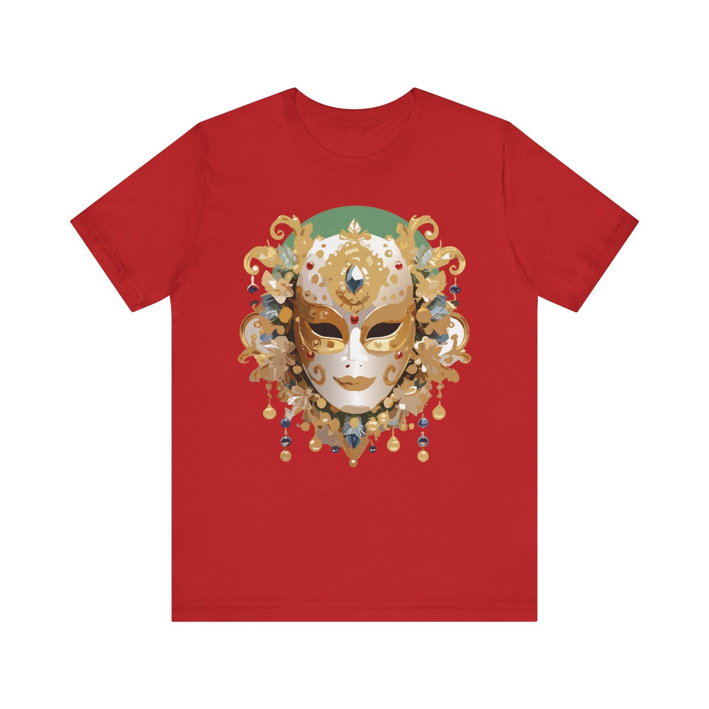 Mask Shirt, Shirt with Mask, Tee Shirt with Gold Face