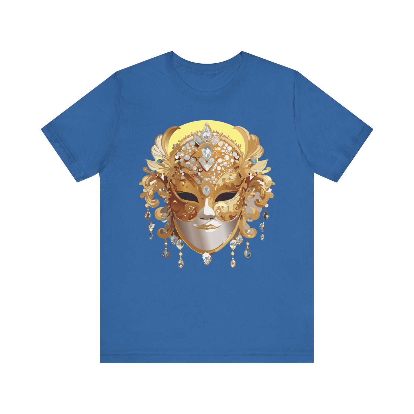 Mask Shirt, Shirt with Mask, Tee Shirt with Gold Face